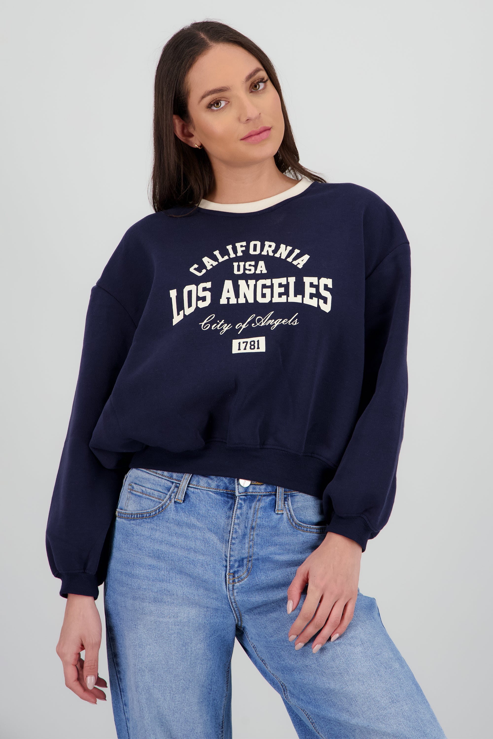 Sudadera contraste estampado MARINO COMBO