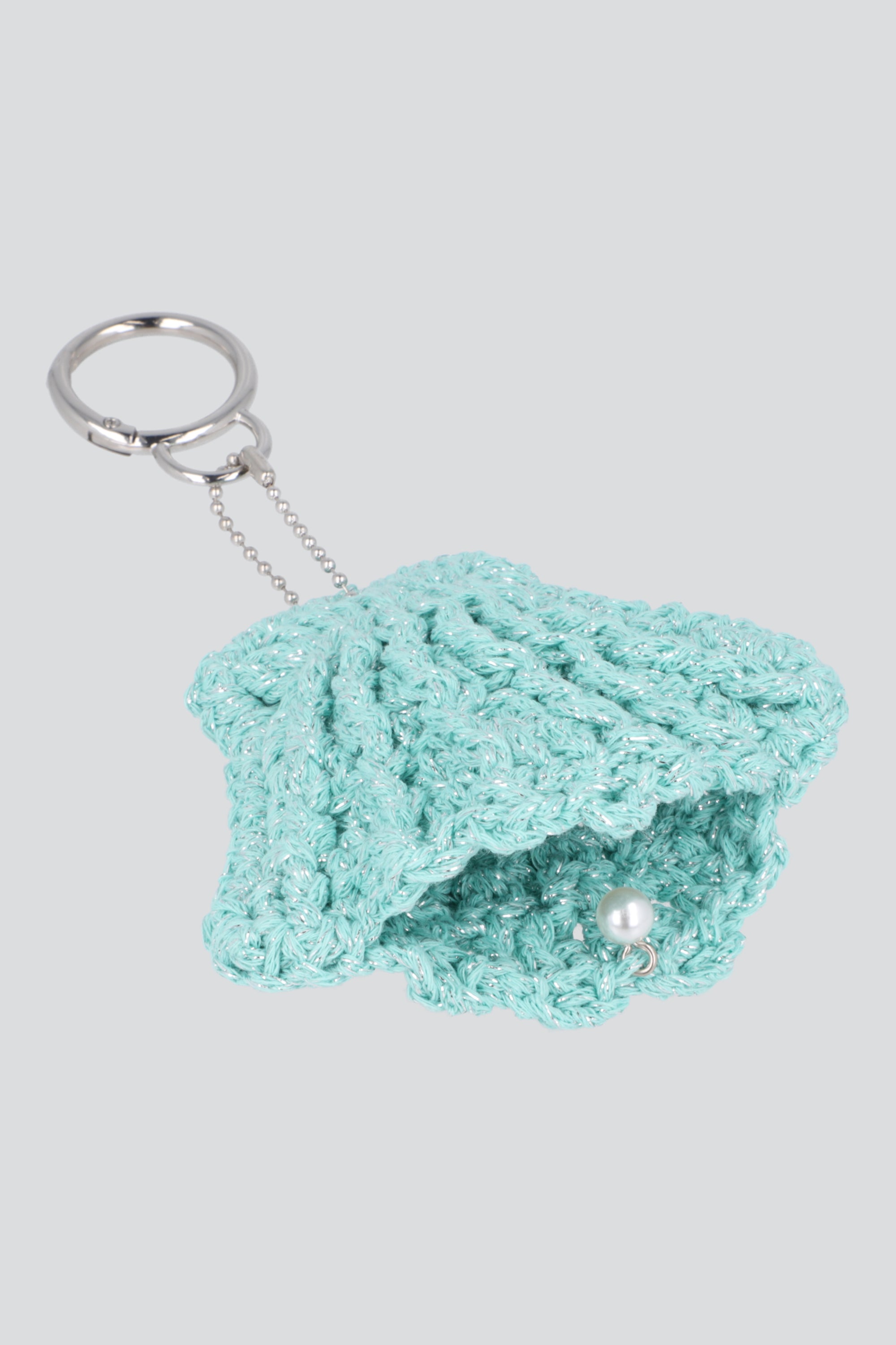LLAVERO CONCHA CROCHET AZUL