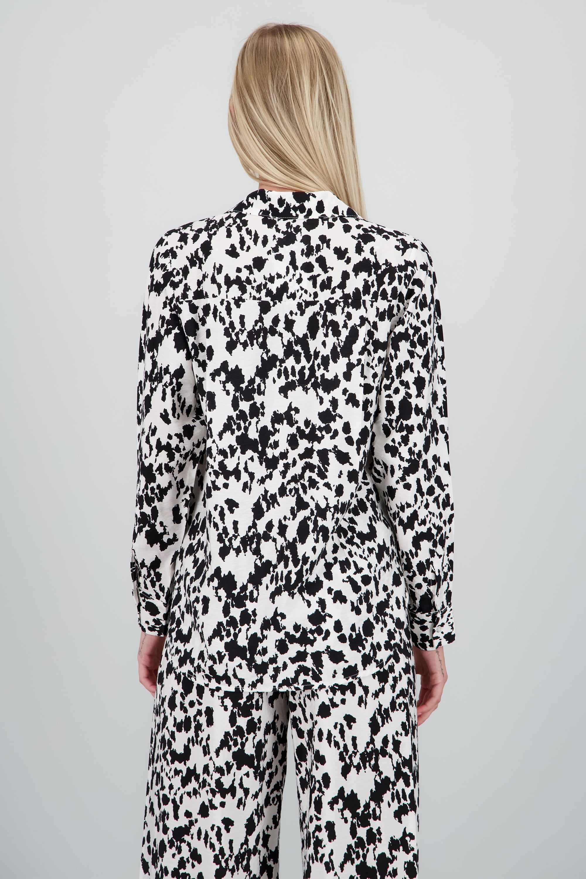 Camisa oversized estampado manchas NEGRO COMBO