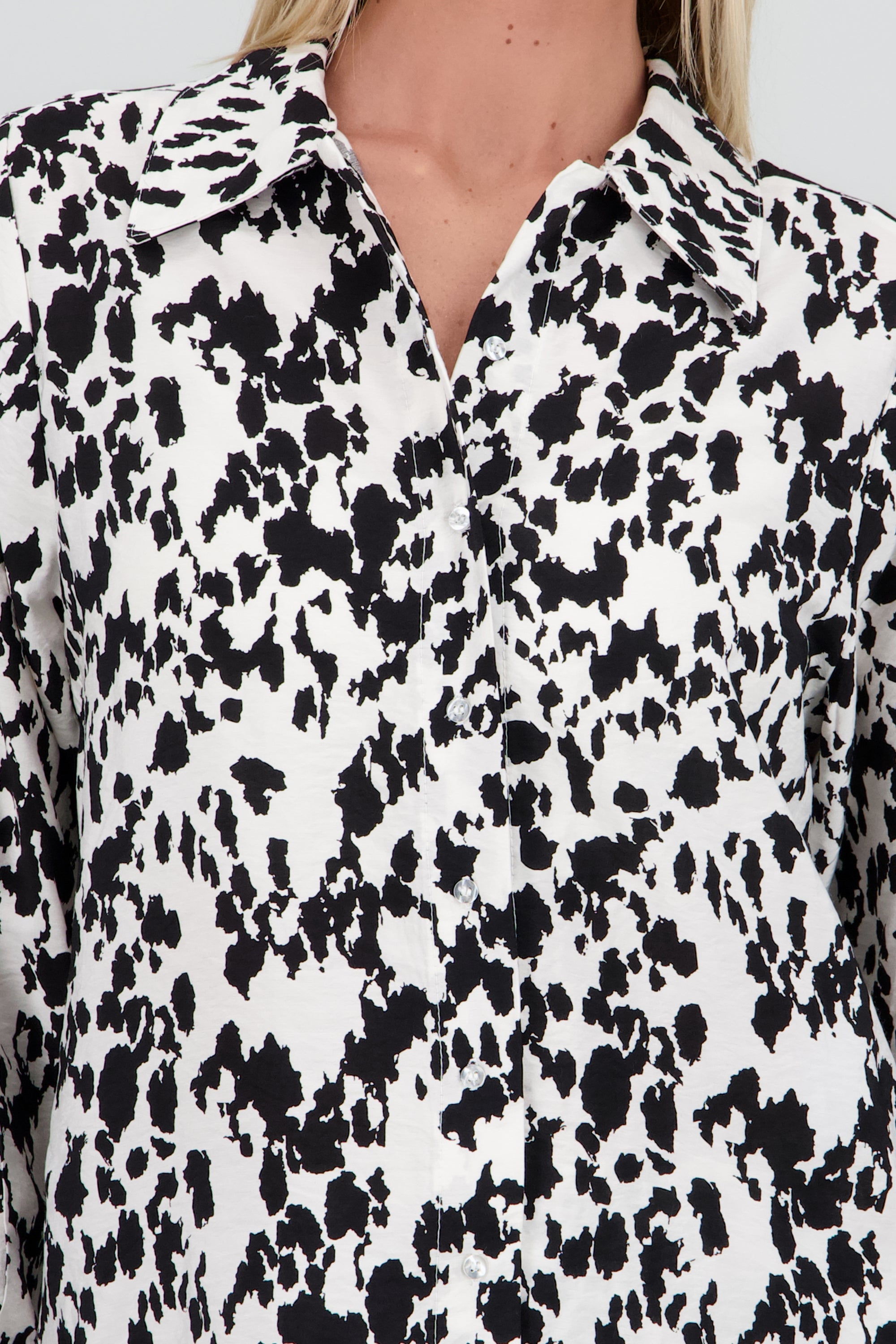 Camisa oversized estampado manchas NEGRO COMBO