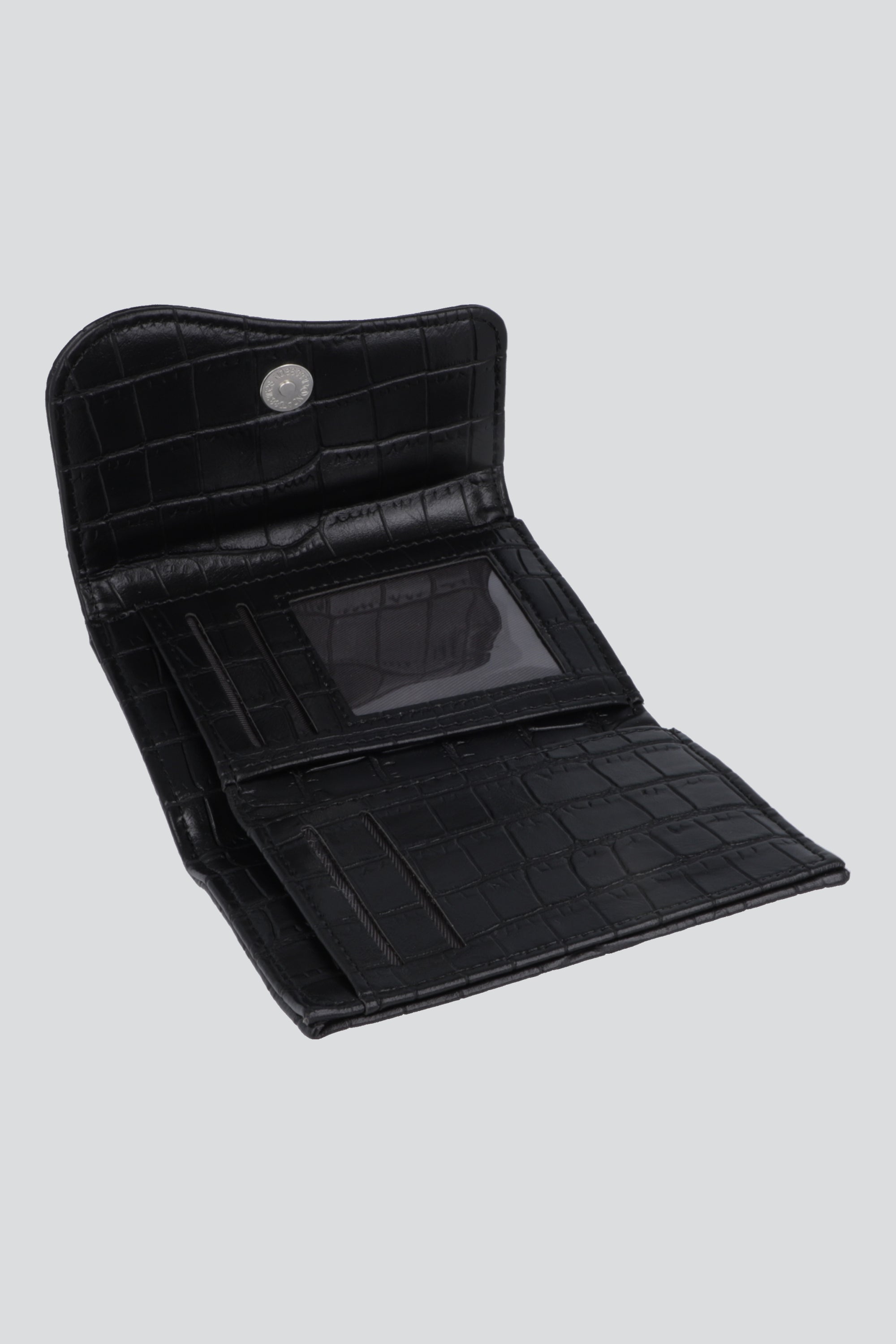 Cartera mini onda croco NEGRO