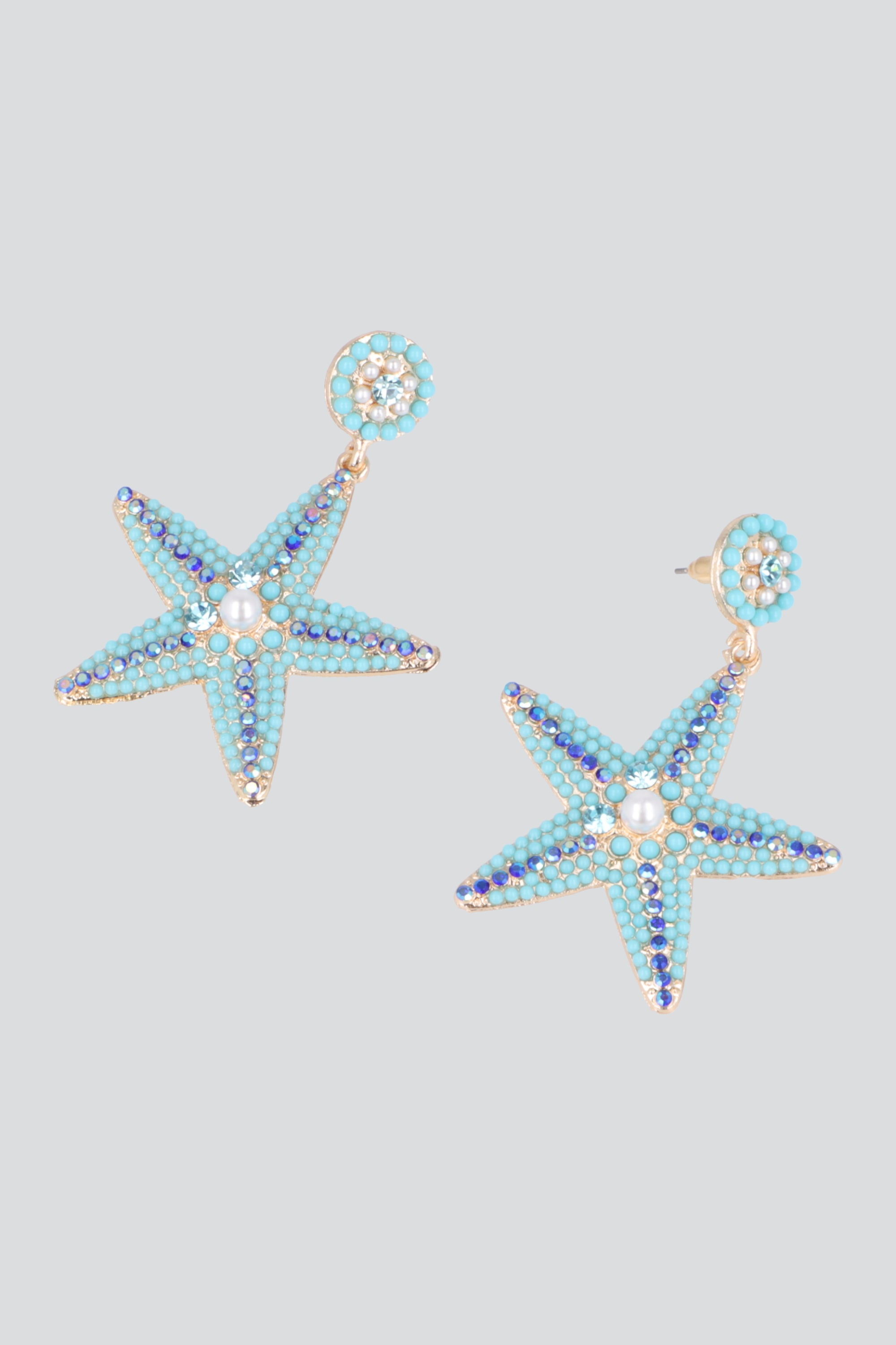 ARETES MAXI ESTRELLA DE MAR BEADS AZUL
