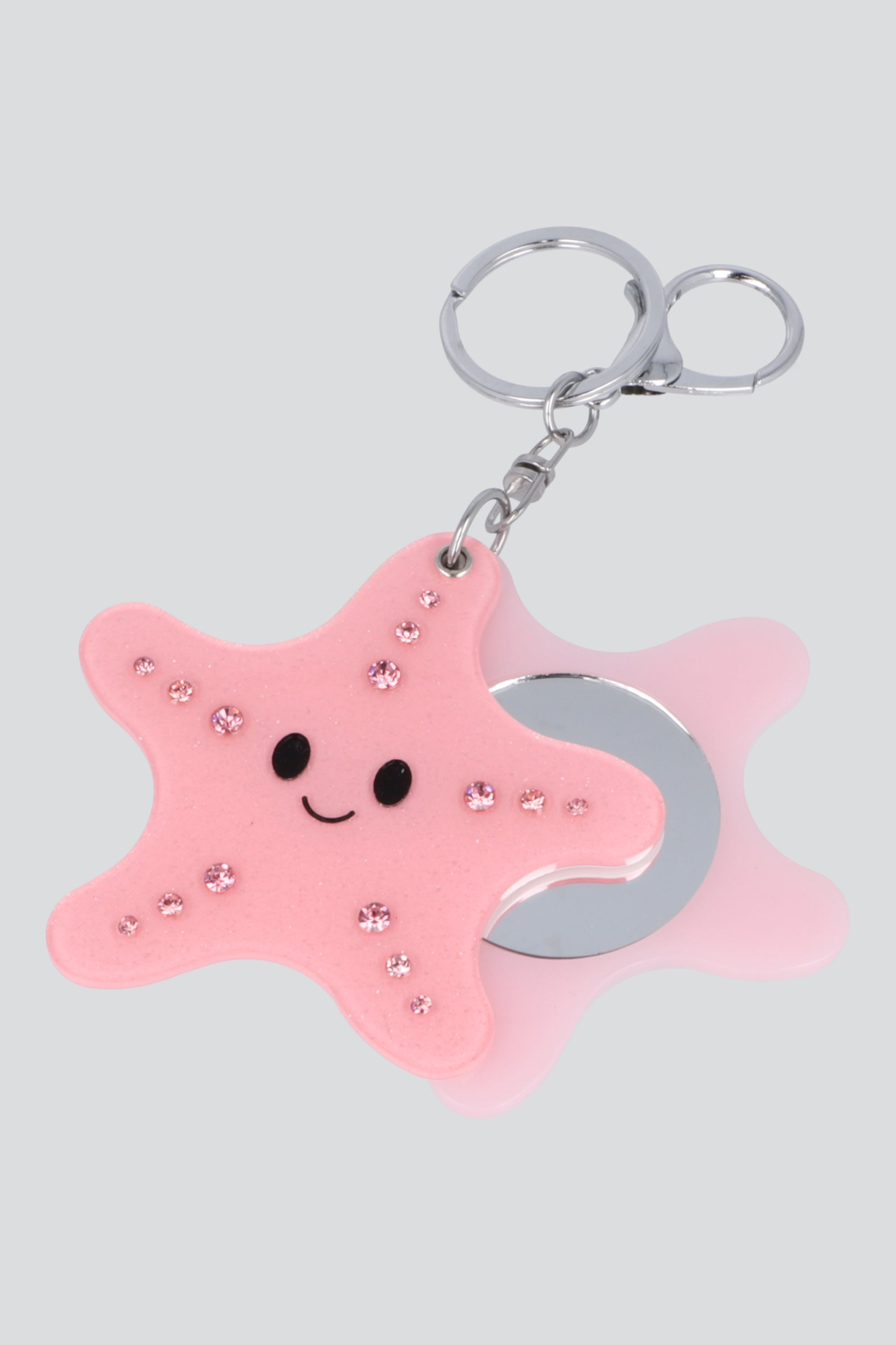 LLAVERO ESPEJO ANIMALITO MAR ROSA