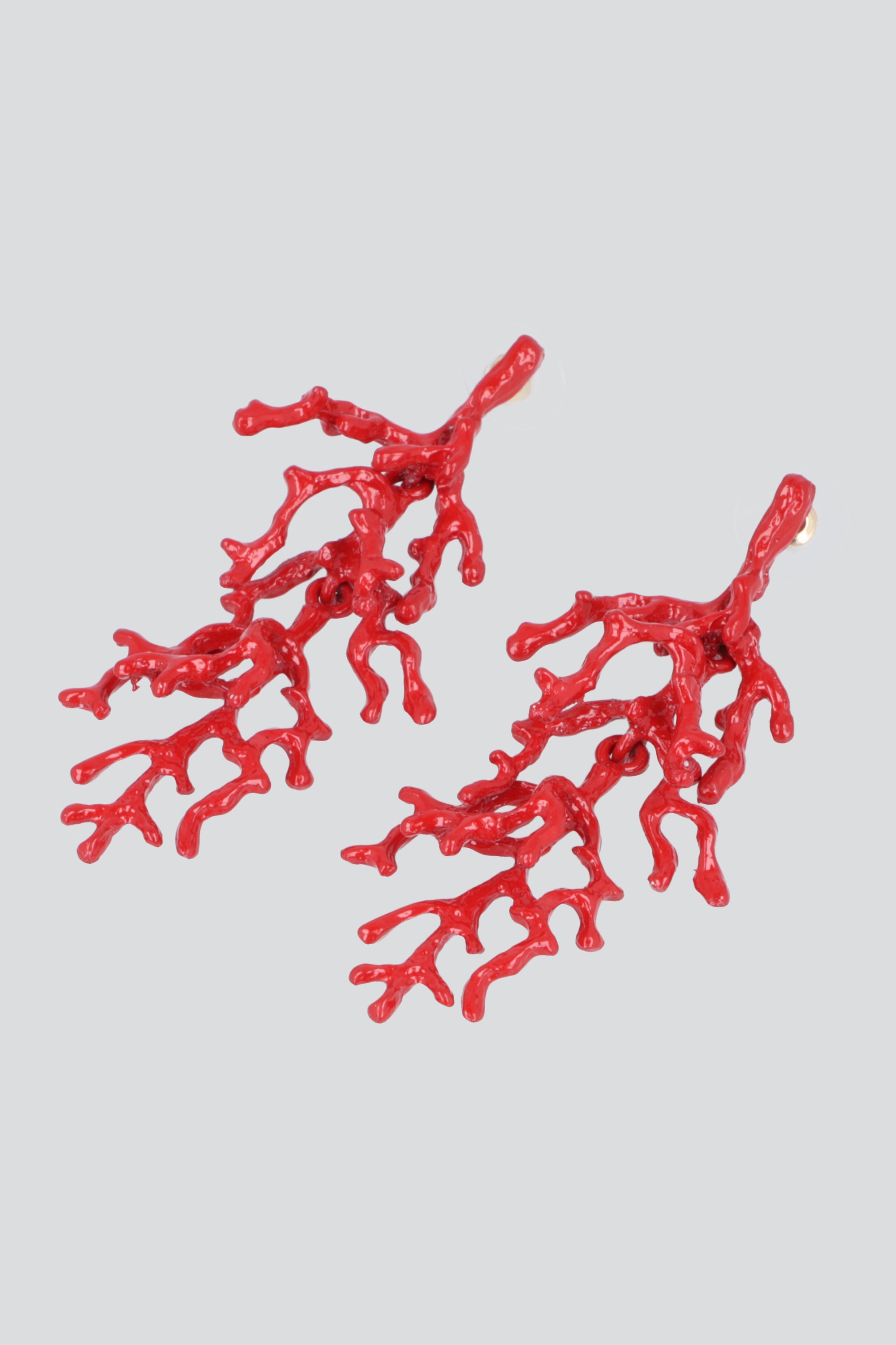 ARETES CORAL LARGO ROJO