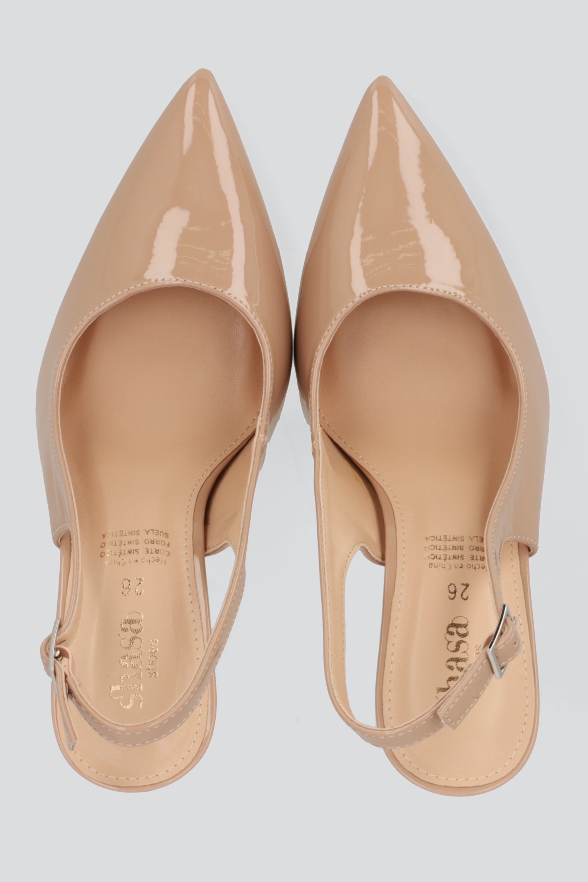 Tacon puntal alto slingback NUDE