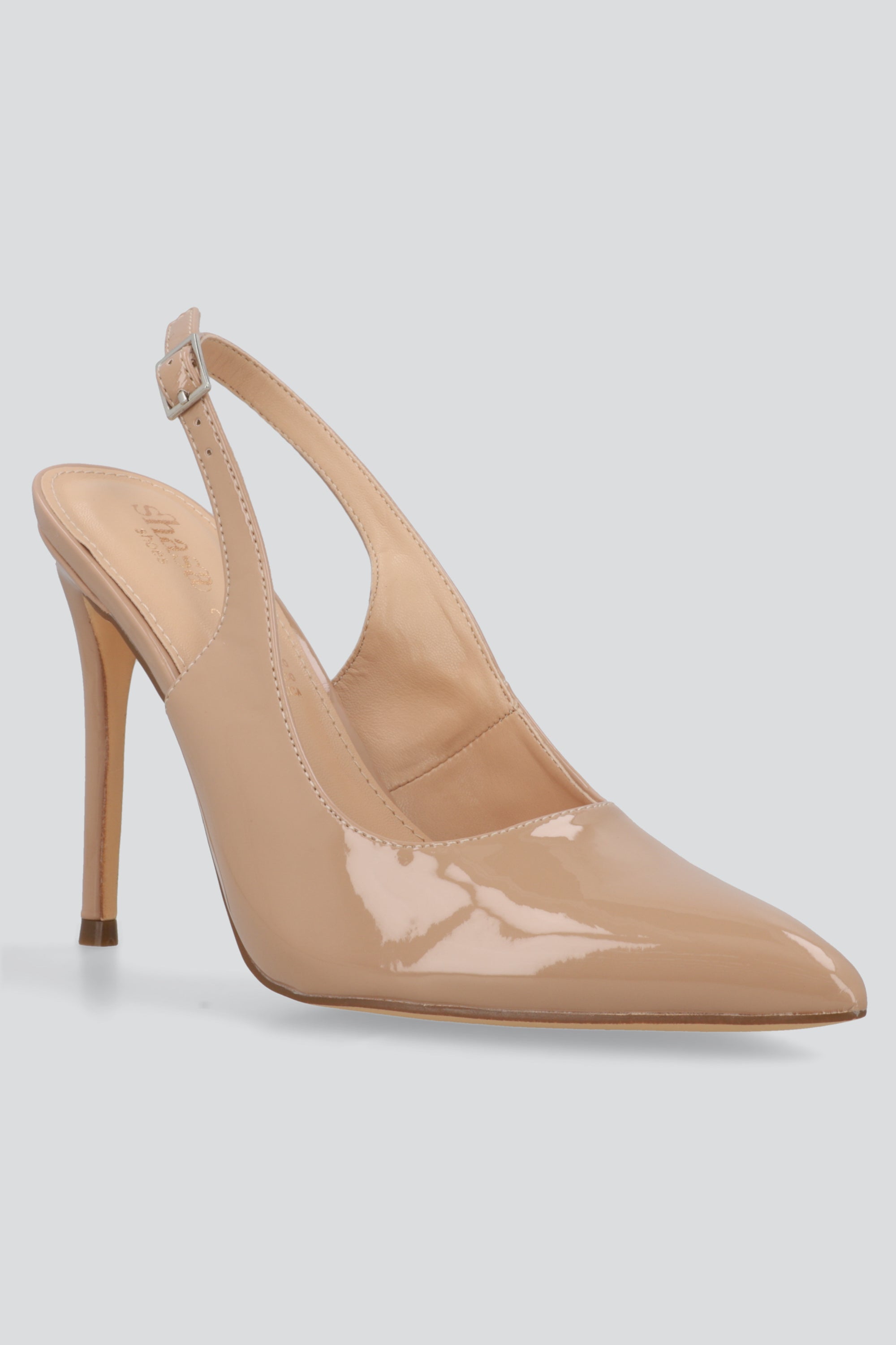 Tacon puntal alto slingback NUDE