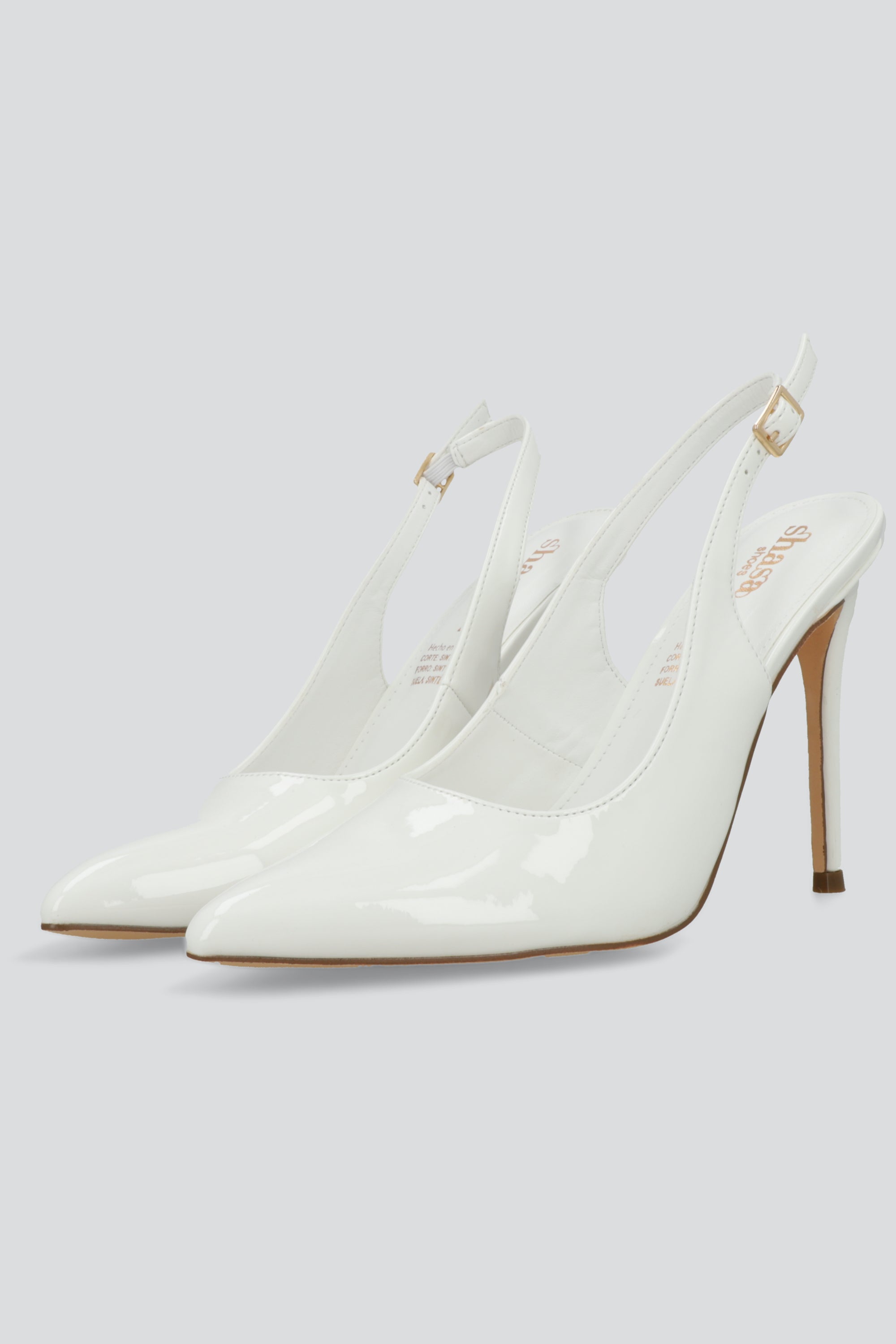 Tacon puntal alto slingback BLANCO
