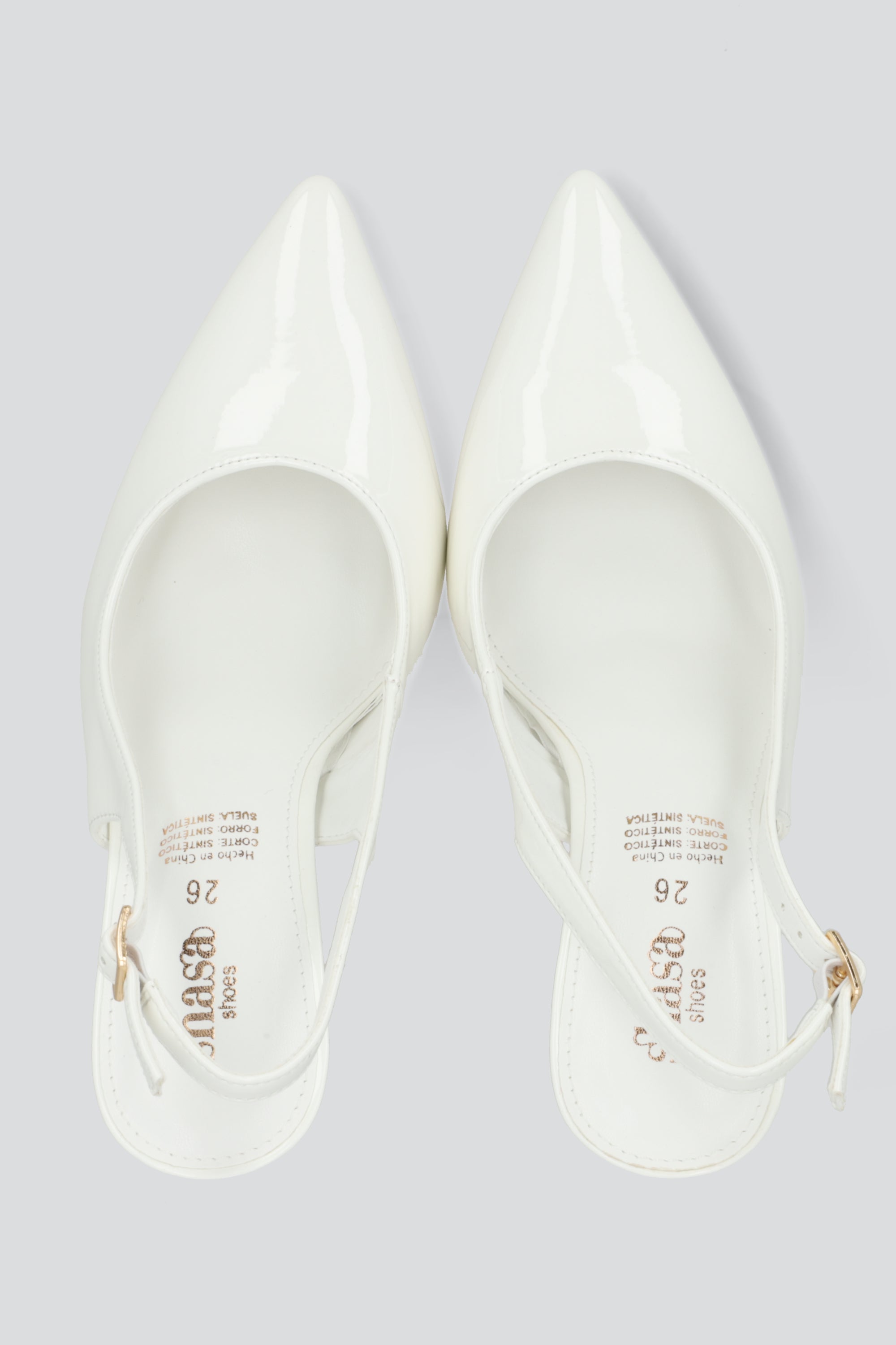 Tacon puntal alto slingback BLANCO