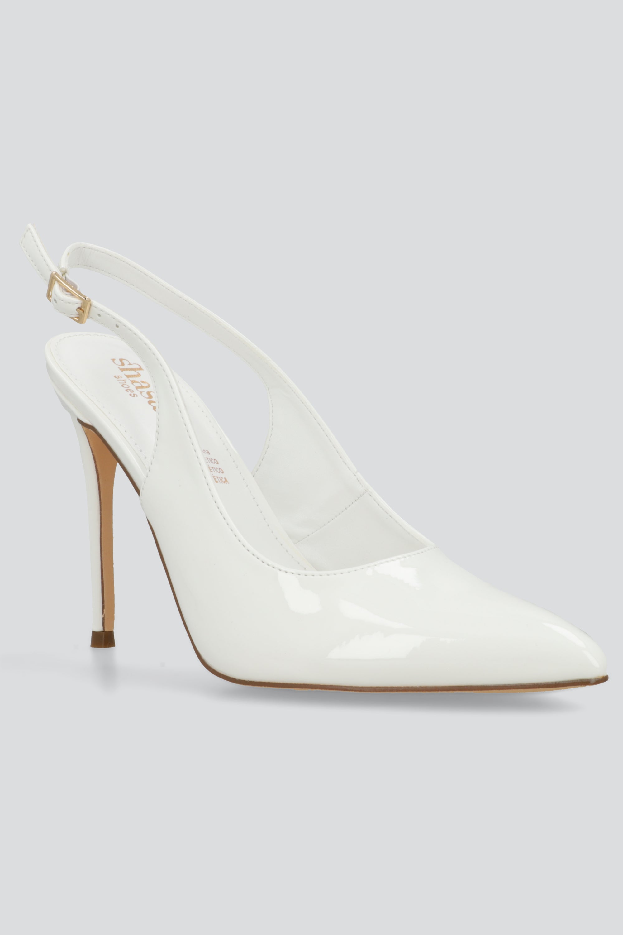 Tacon puntal alto slingback BLANCO