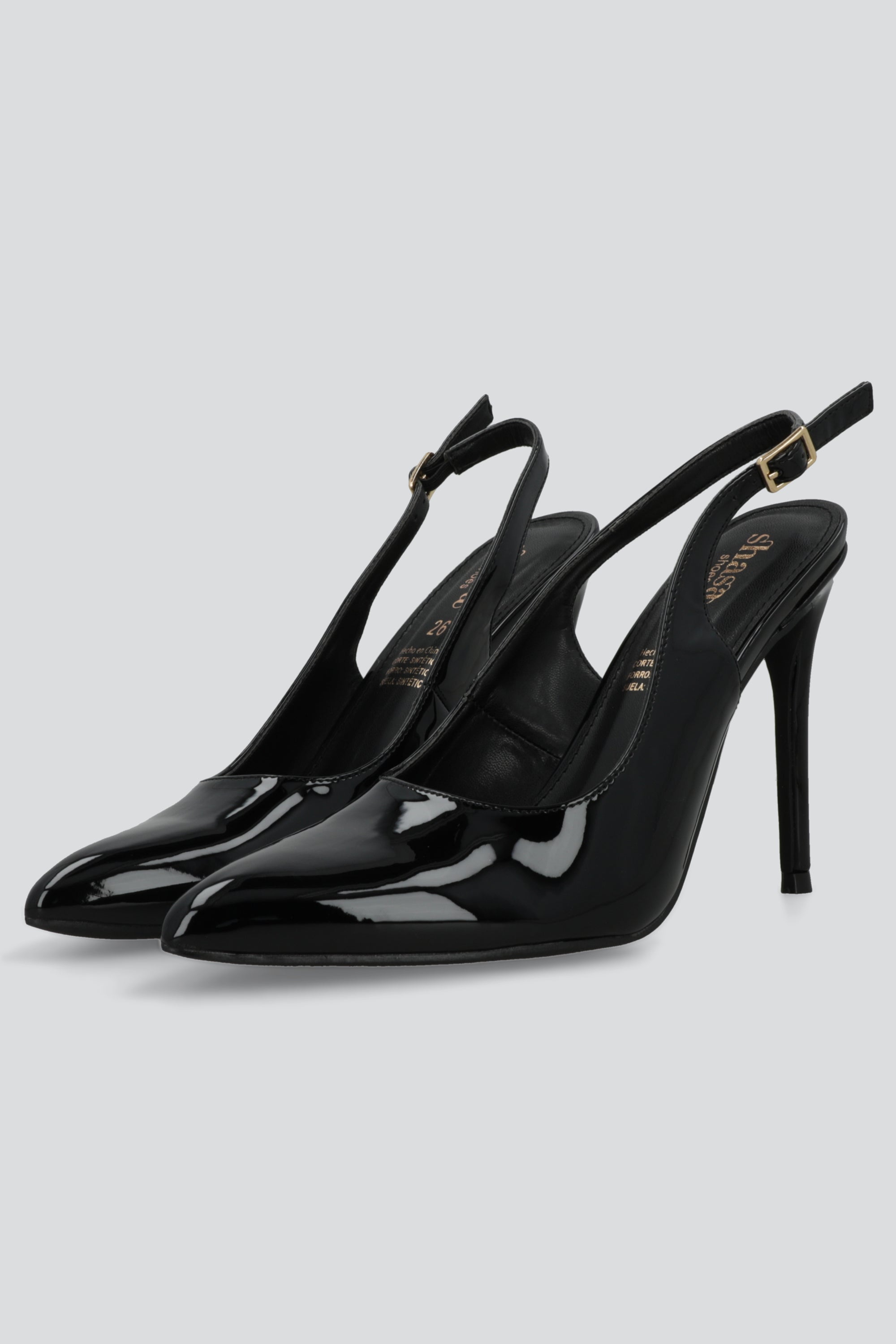 Tacon puntal alto slingback NEGRO