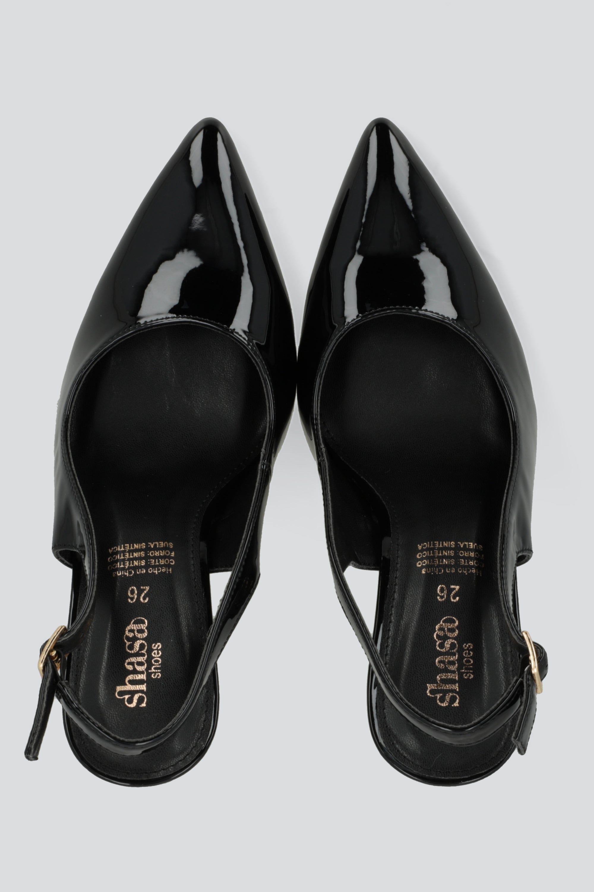 Tacon puntal alto slingback NEGRO