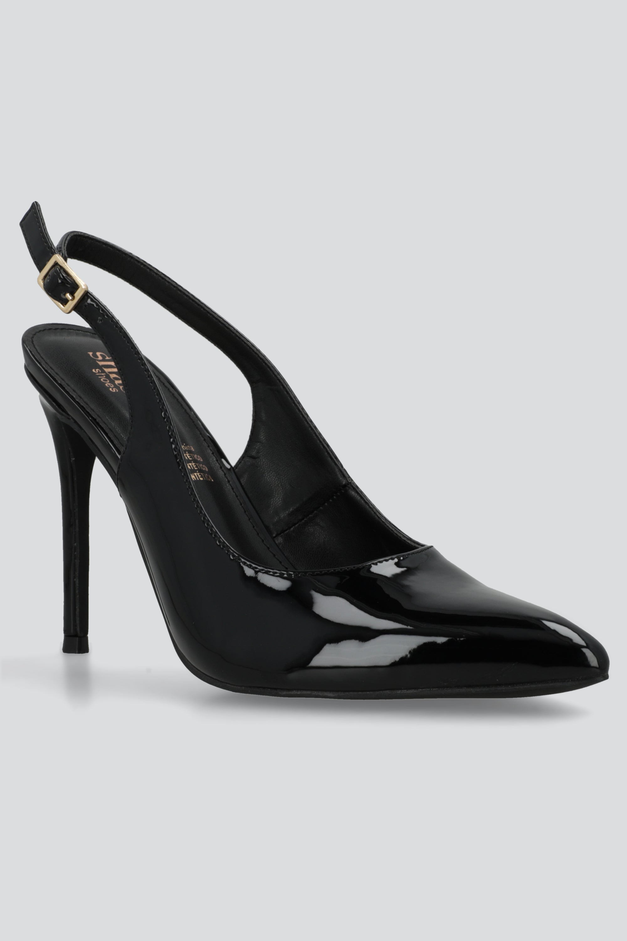 Tacon puntal alto slingback NEGRO
