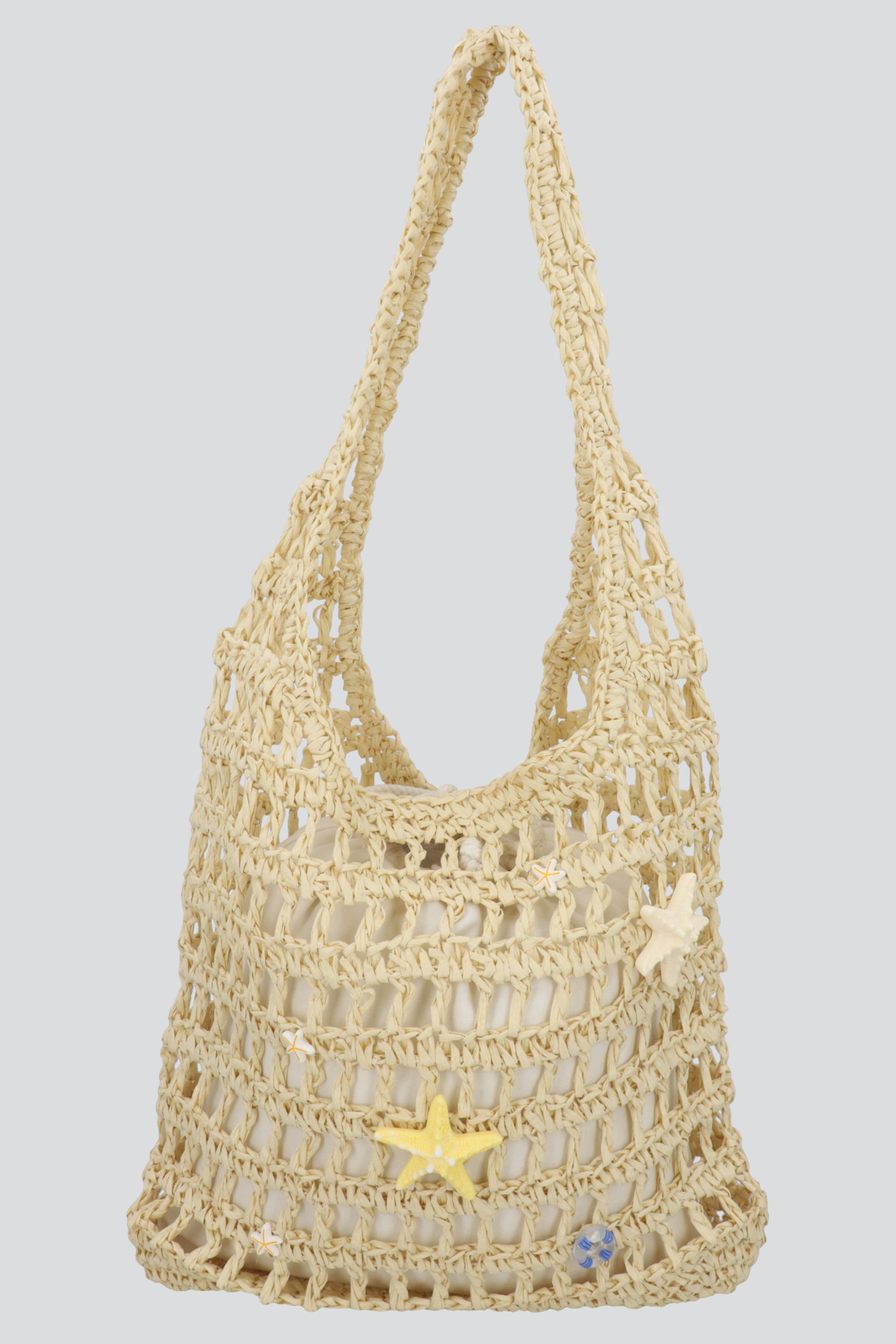 BOLSA TEJIDA APLICACIONES PLAYA BEIGE
