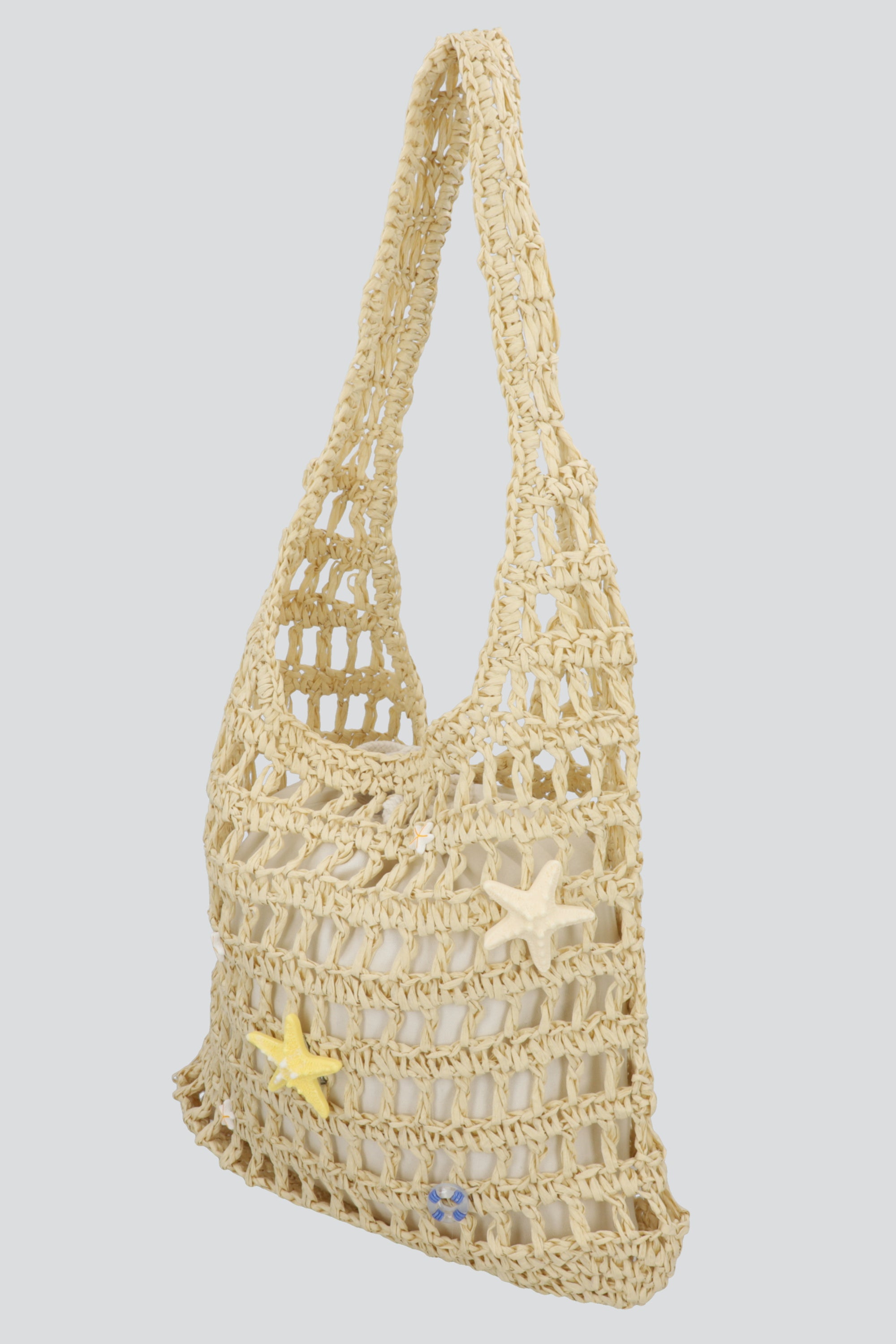 BOLSA TEJIDA APLICACIONES PLAYA BEIGE