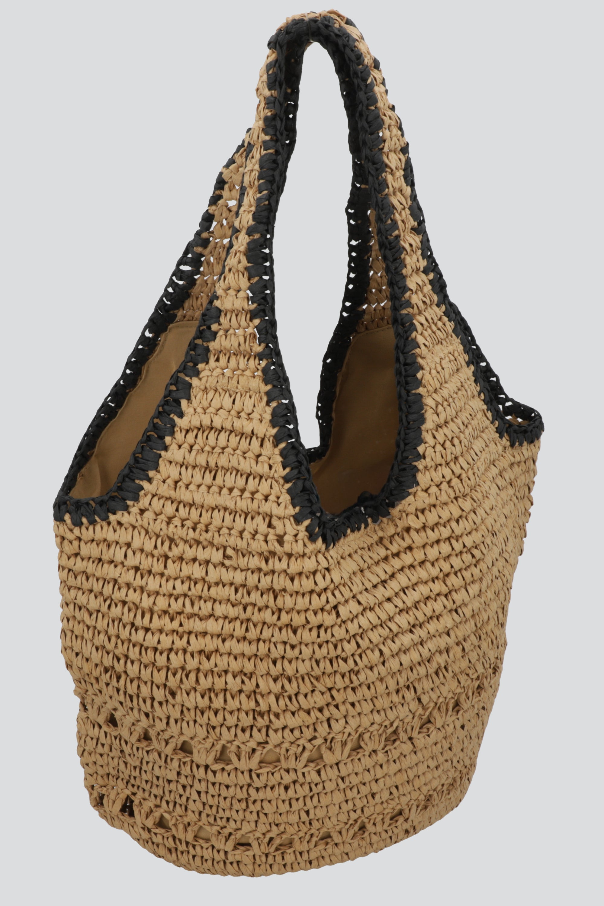 BOLSA TEJIDA PLAYA ORILLA COLOR CAFE