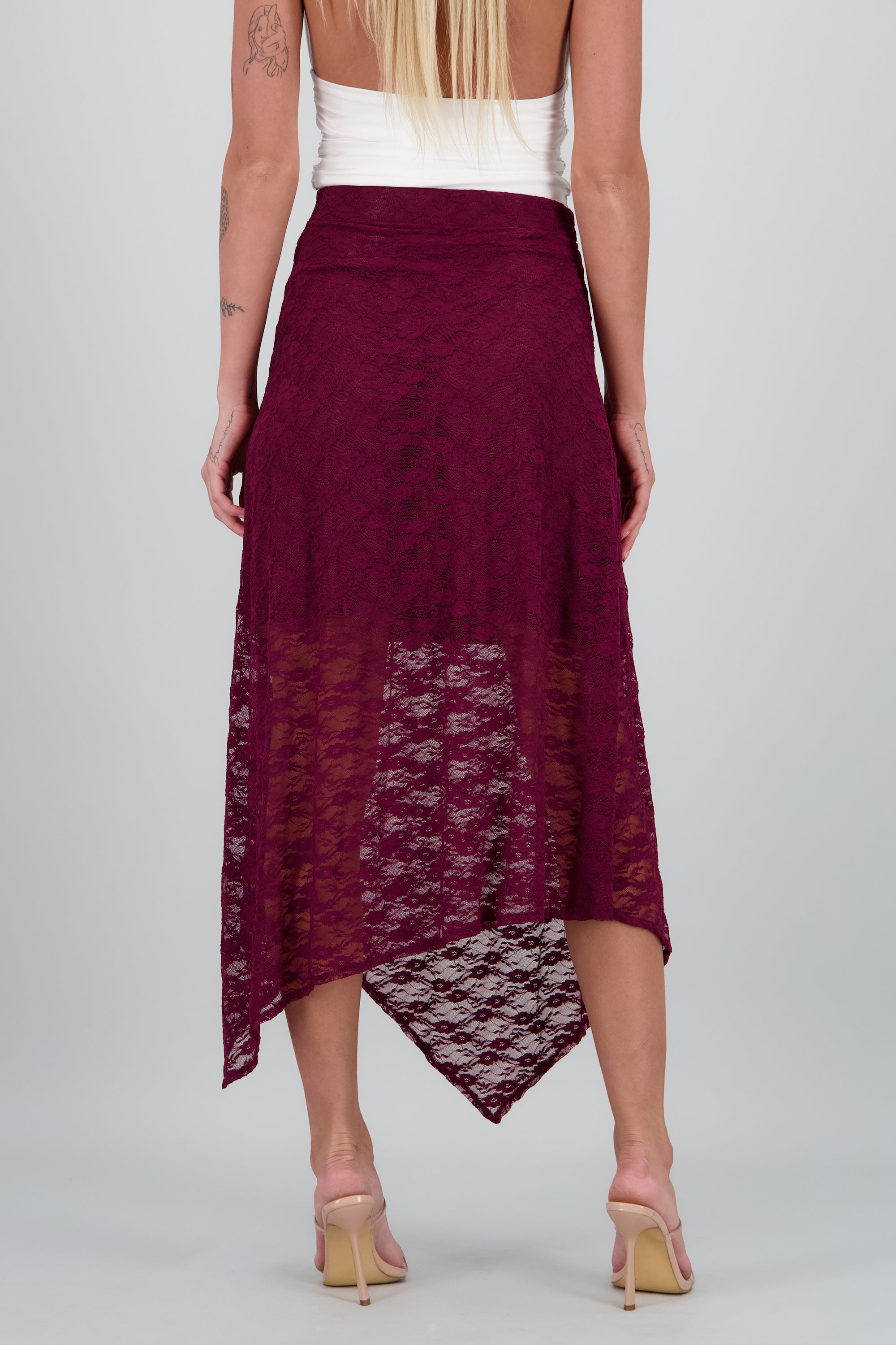 Falda maxi encaje VINO