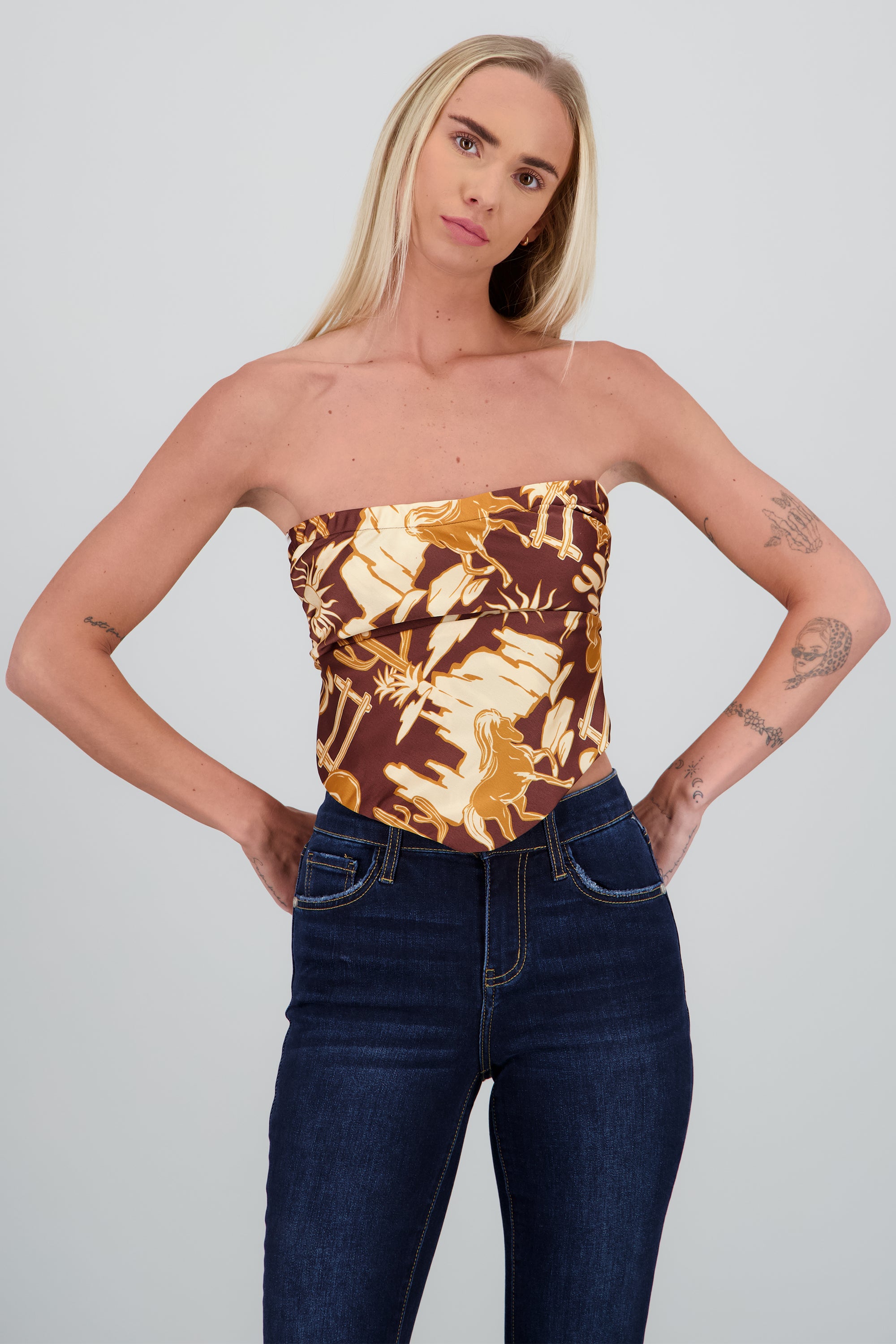 Top bandana cowboy print CAFE COMBO