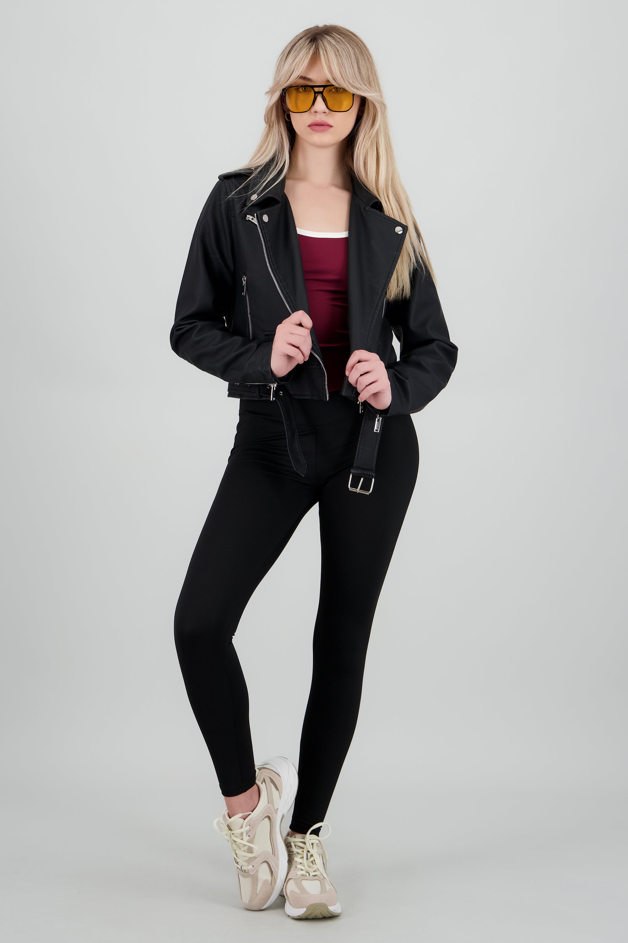 Leggings deportivos skinny detalle pretina NEGRO