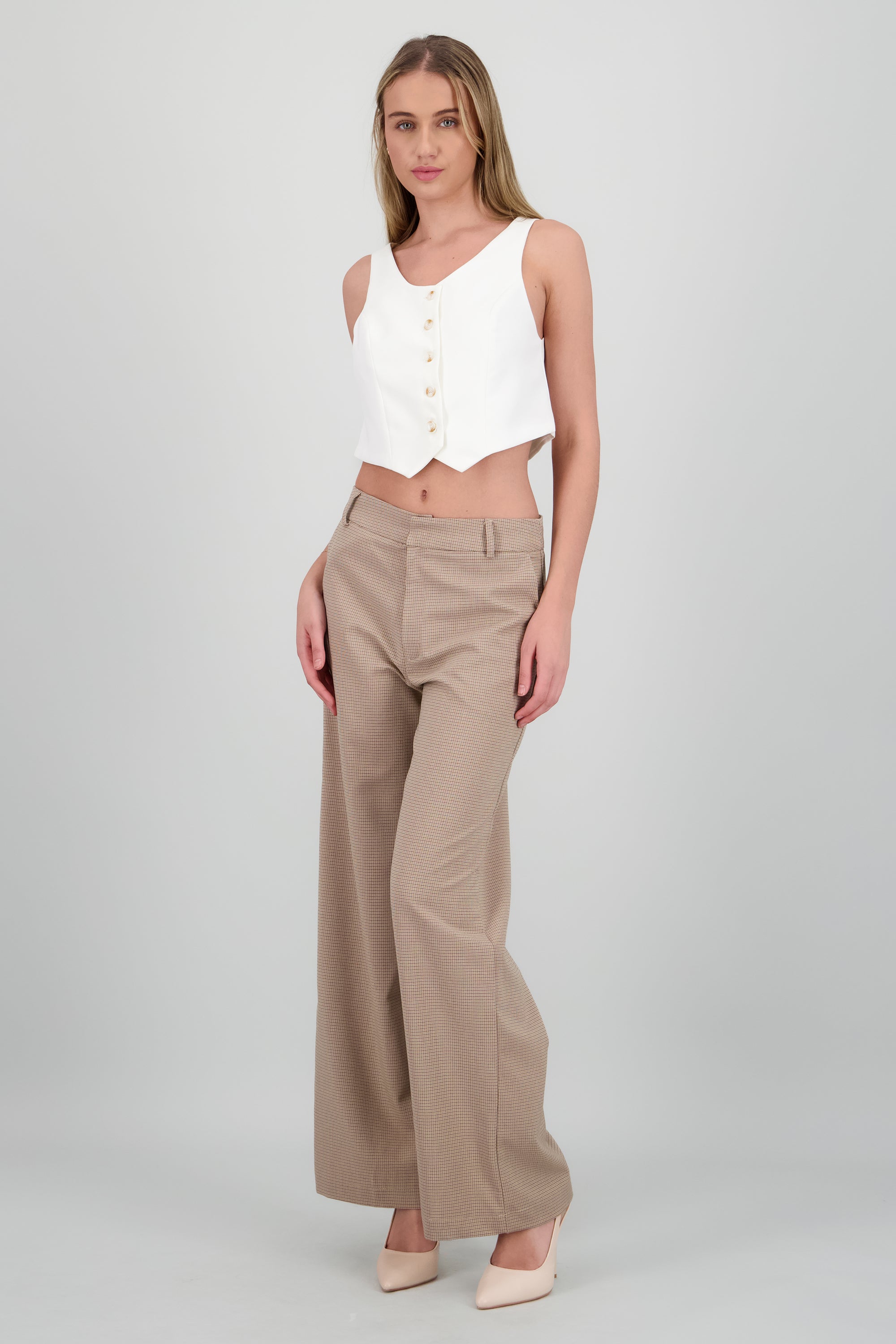 Pantalon amplio estampado tartan CAFE COMBO