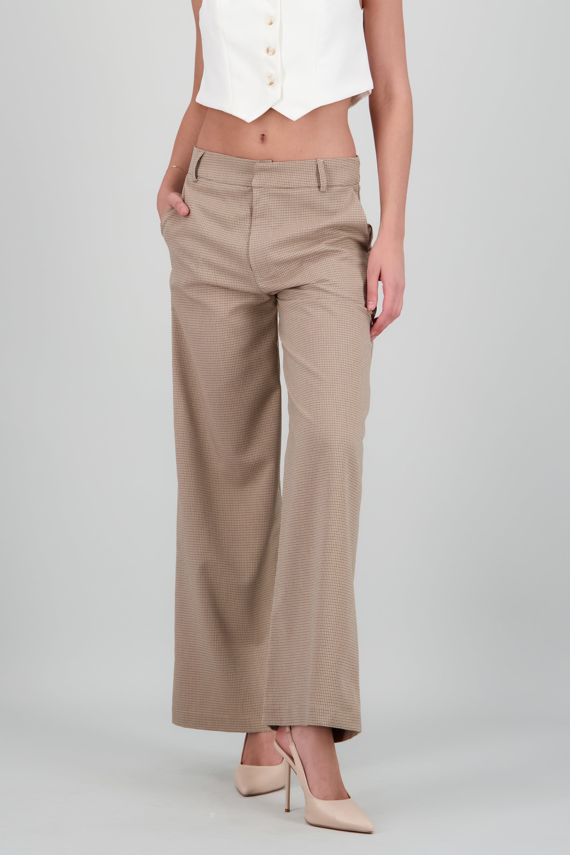 Pantalon amplio estampado tartan CAFE COMBO