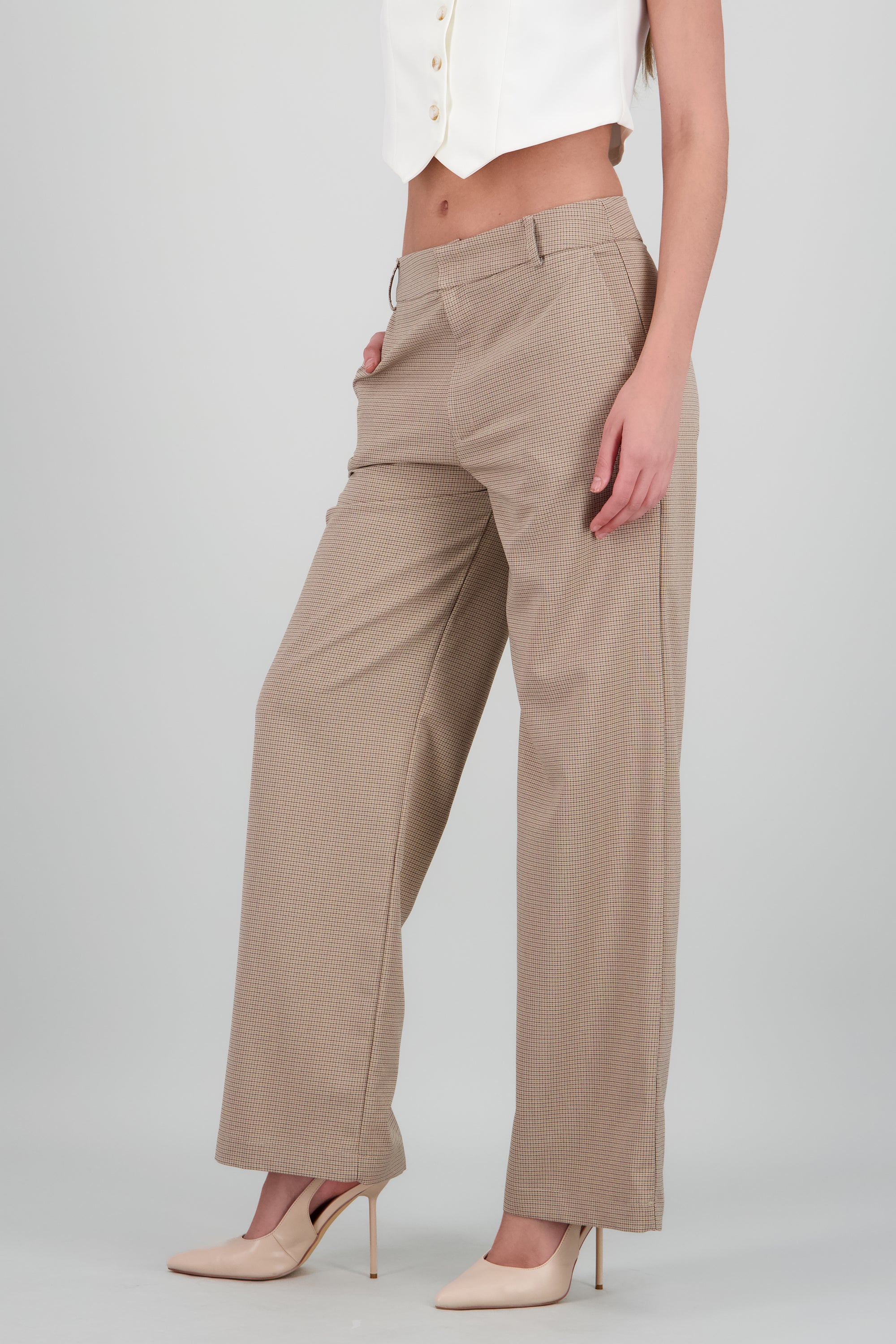 Pantalon amplio estampado tartan CAFE COMBO