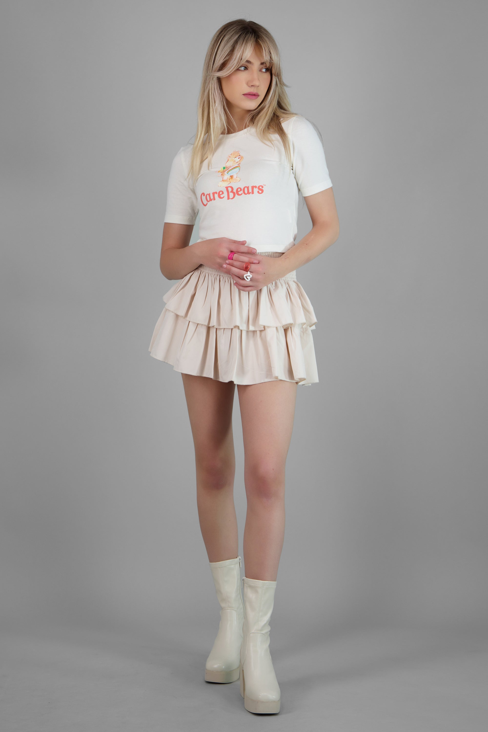 Crop manga corta Care Bear clasico HUESO