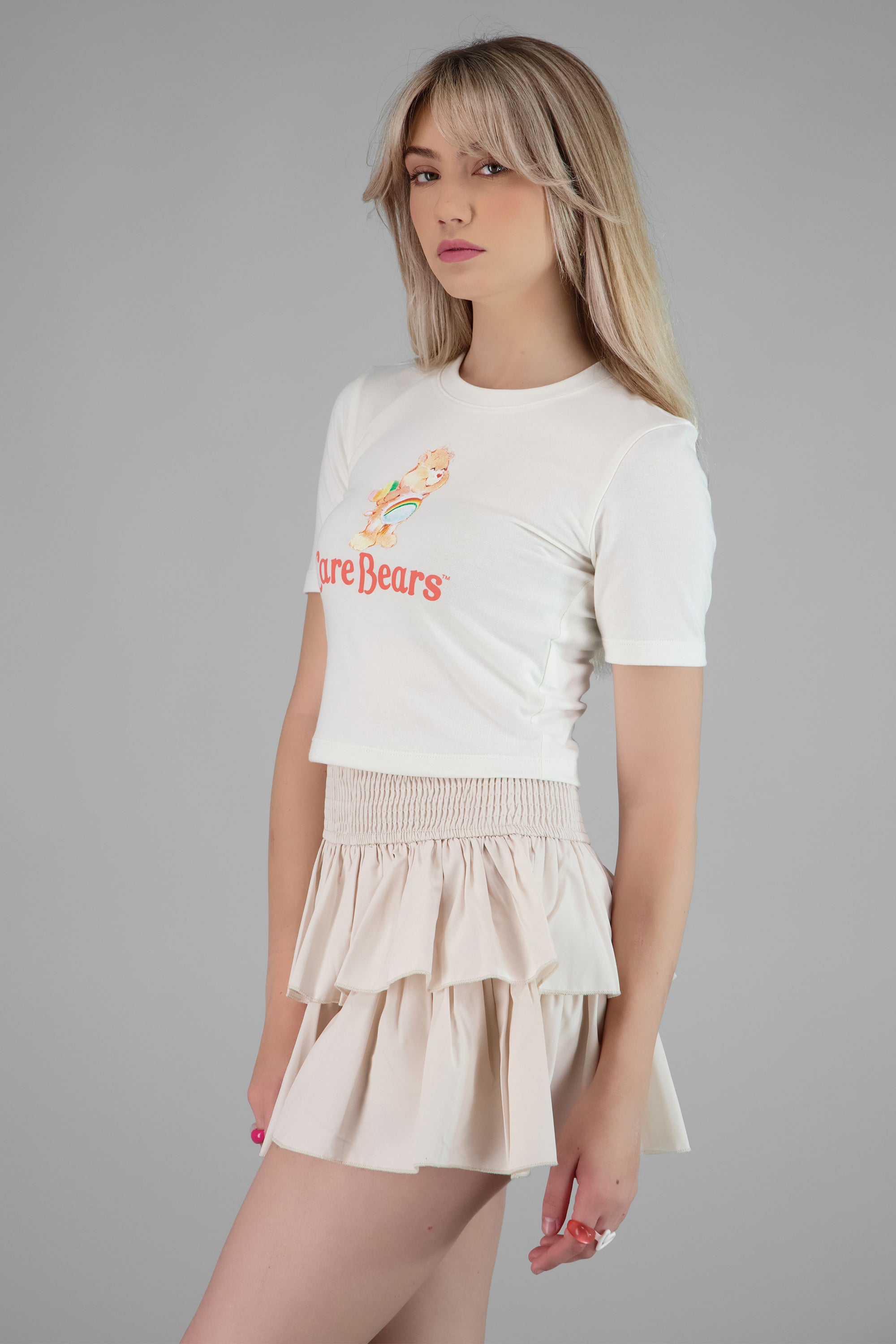 Crop manga corta Care Bear clasico HUESO