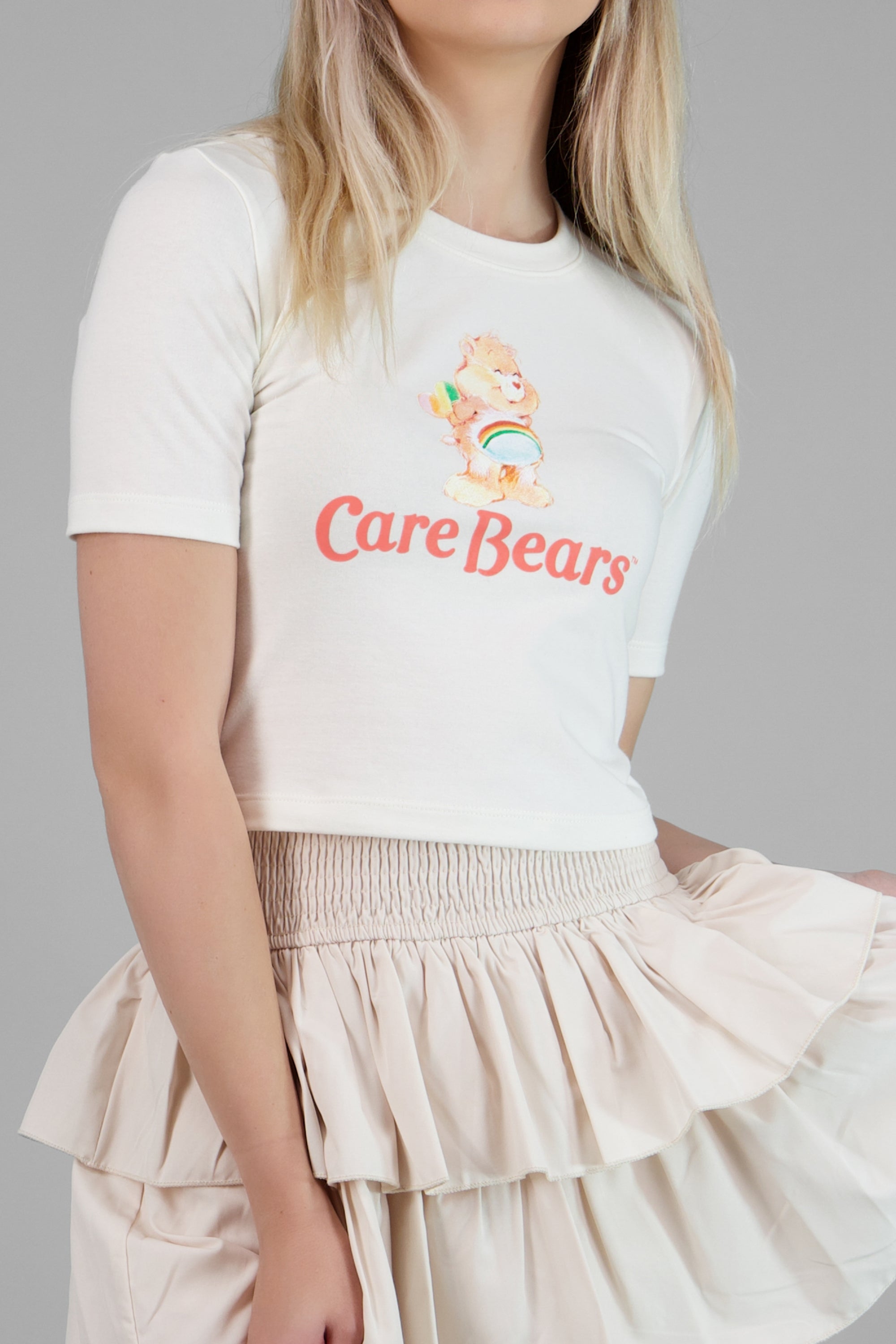 Crop manga corta Care Bear clasico HUESO