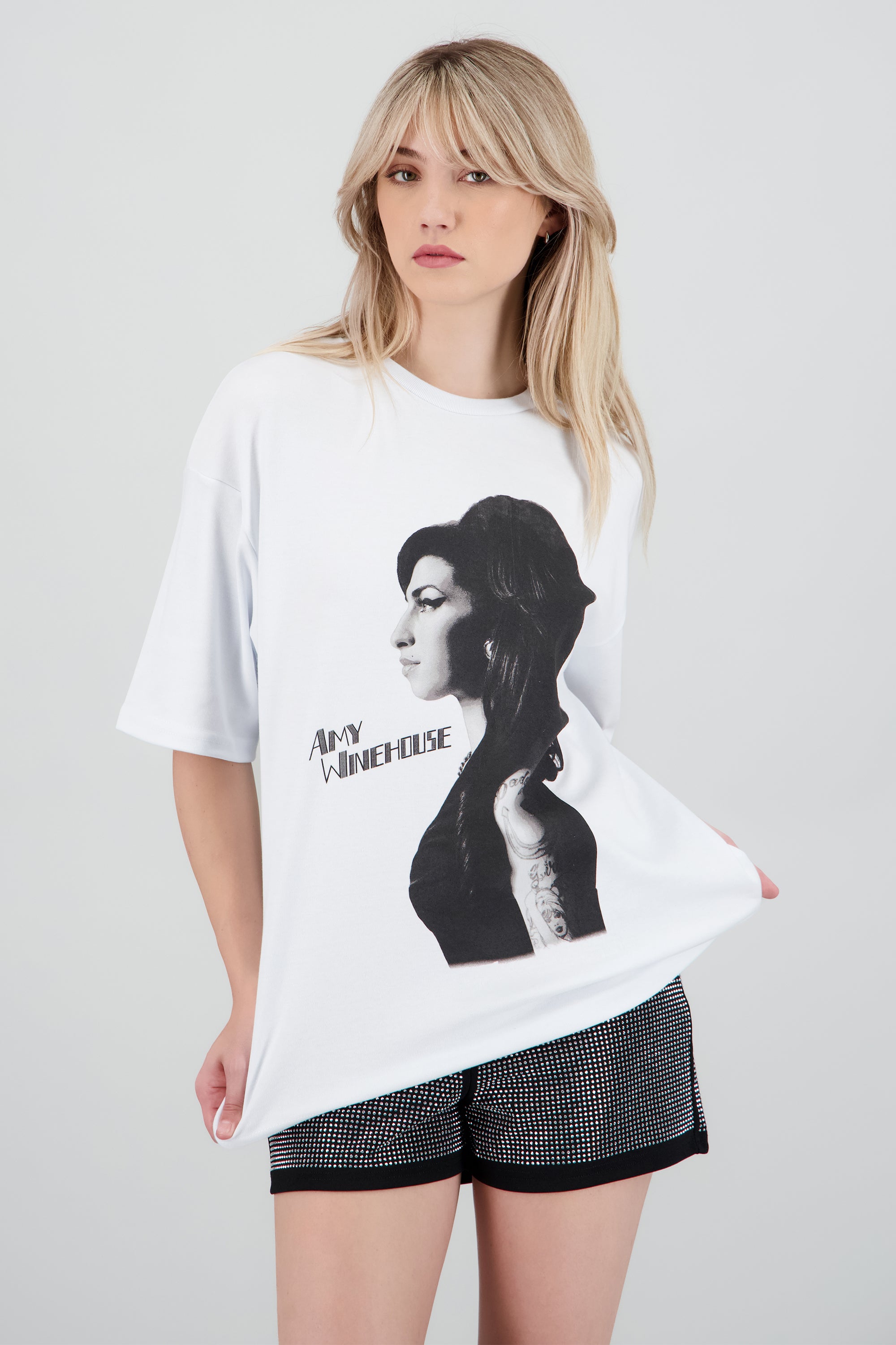 Playera Amy winehouse perfil BLANCO