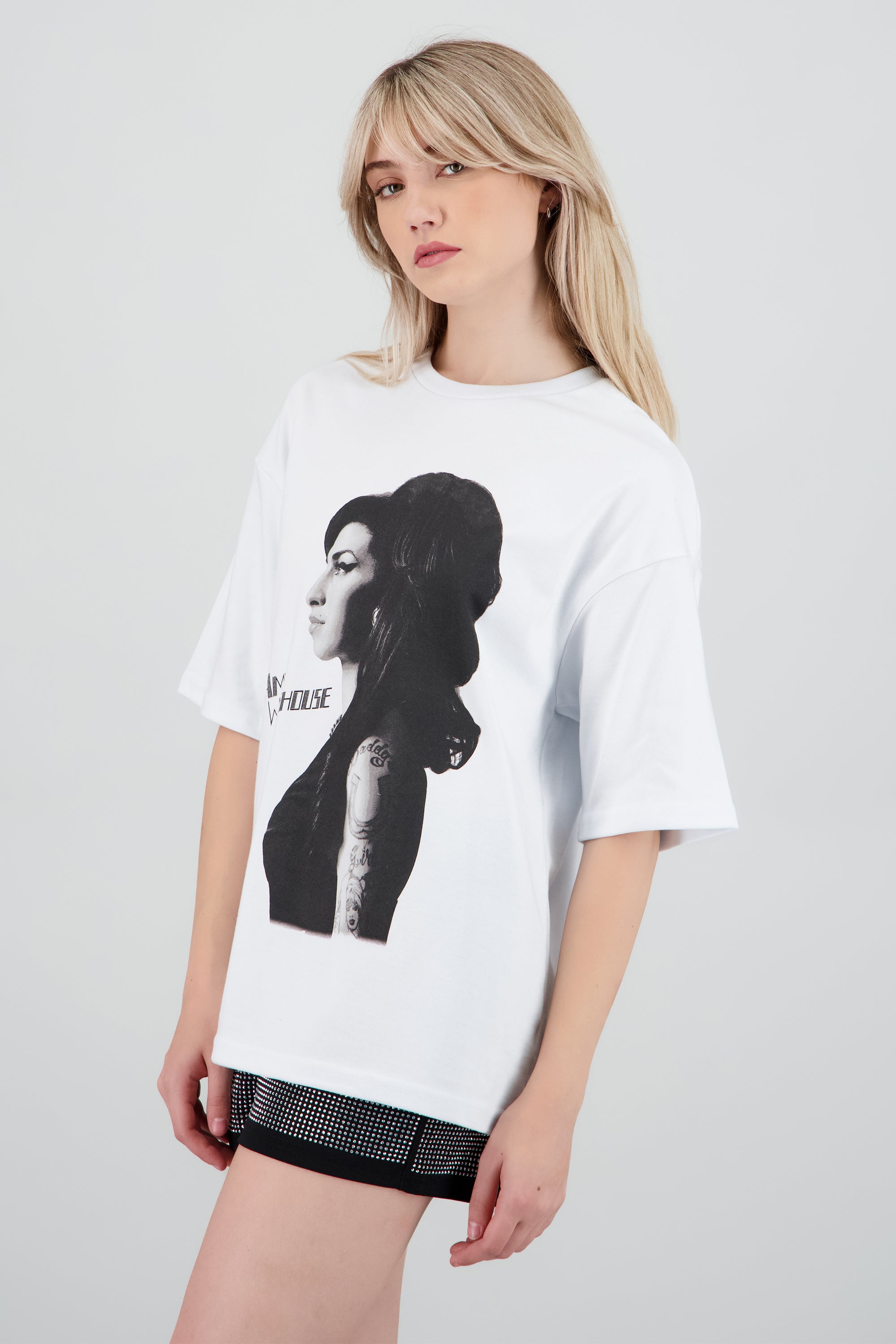 Playera Amy winehouse perfil BLANCO