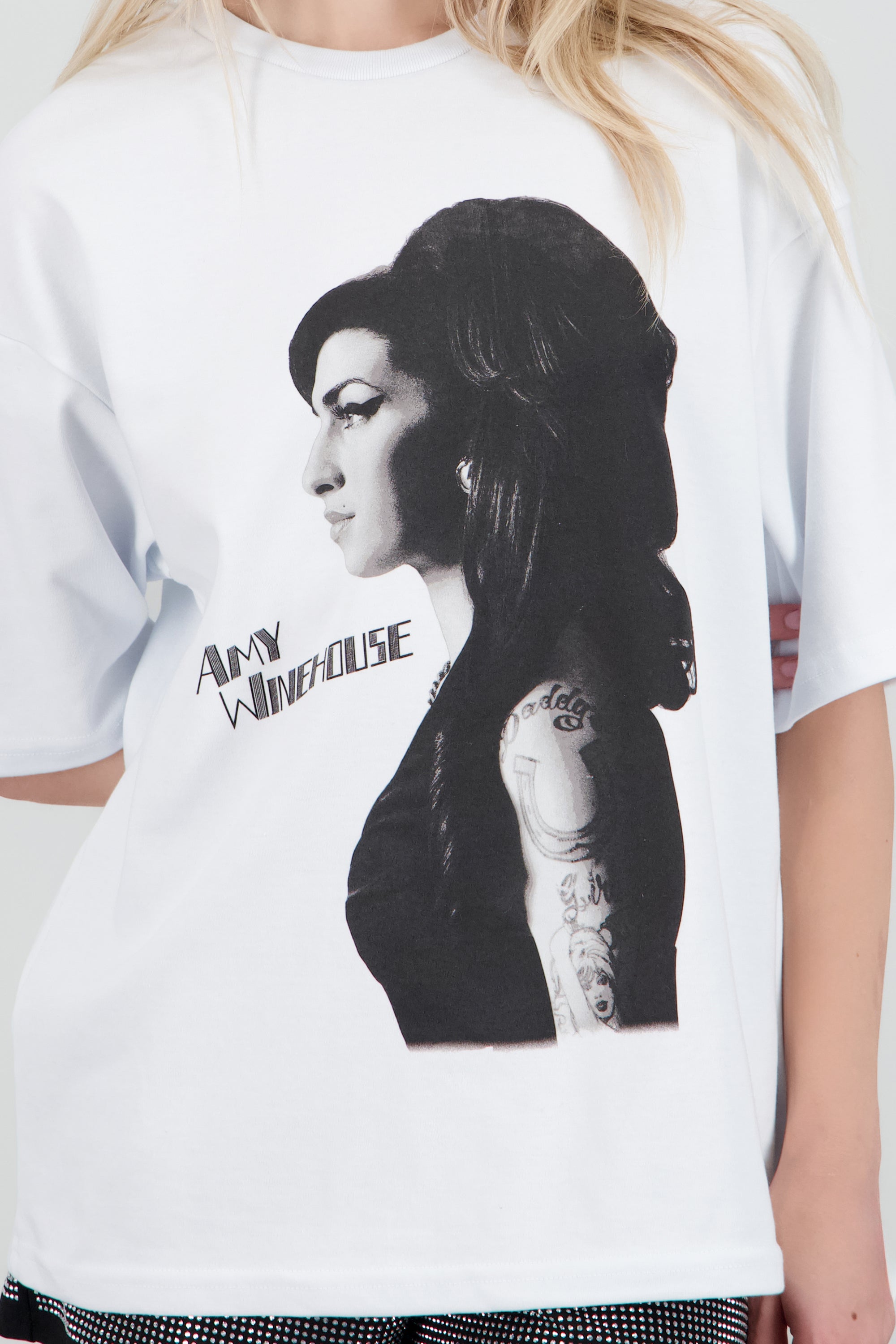 Playera Amy winehouse perfil BLANCO