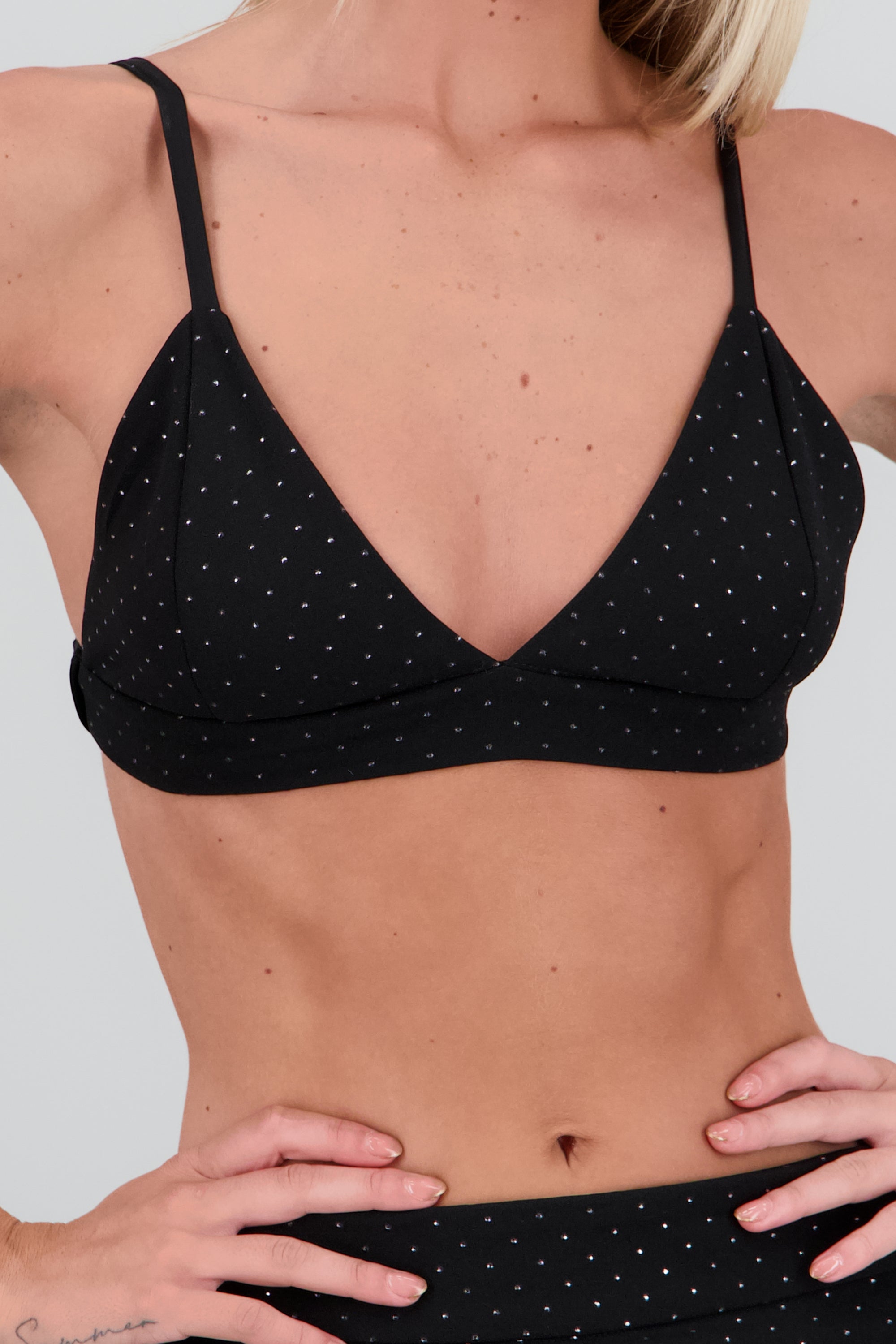 Top mini de brillos NEGRO COMBO