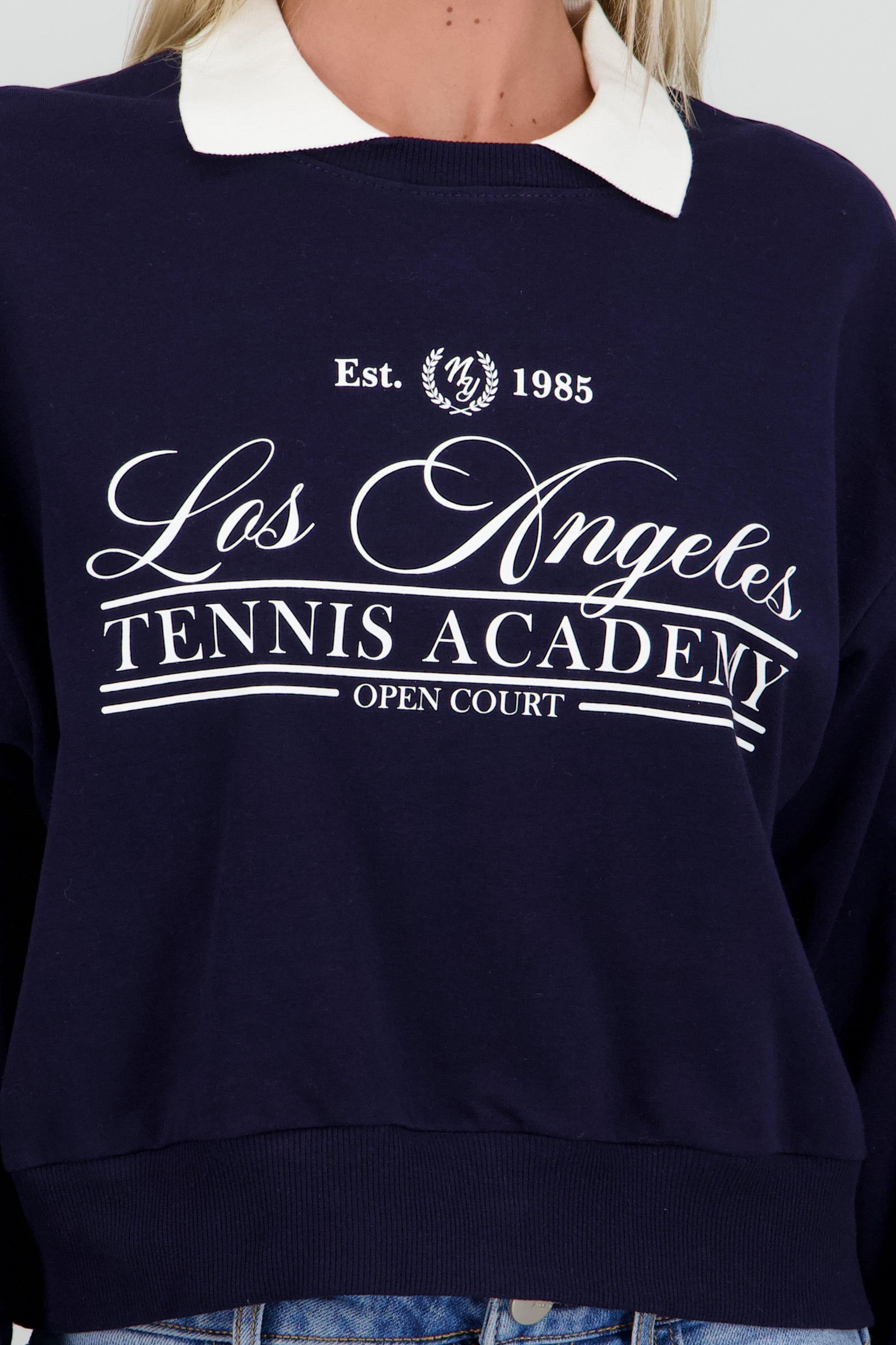 Sudadera los angeles cuello polo MARINO