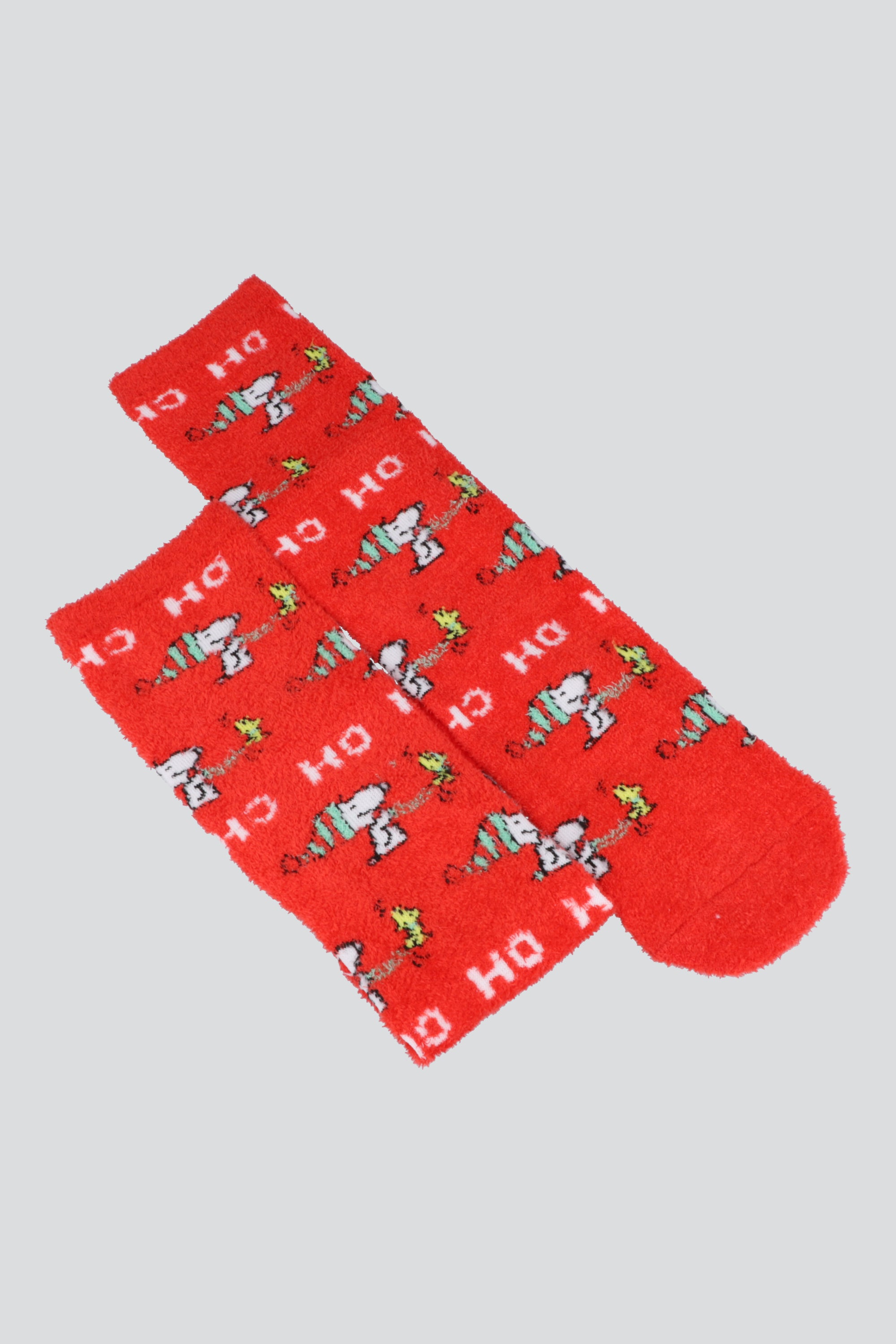 Calcetin snoopy navideño peluche ROJO