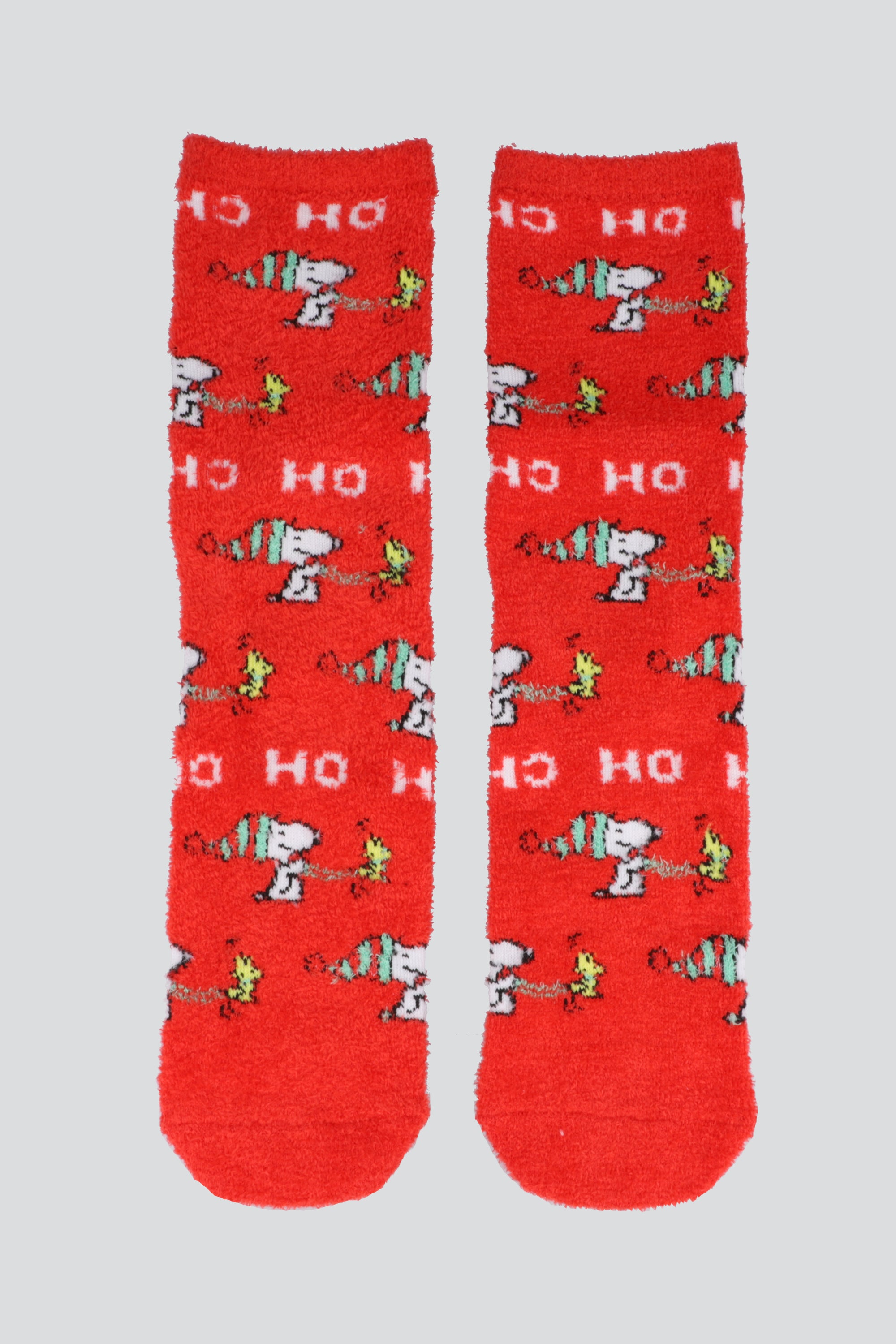 Calcetin snoopy navideño peluche ROJO