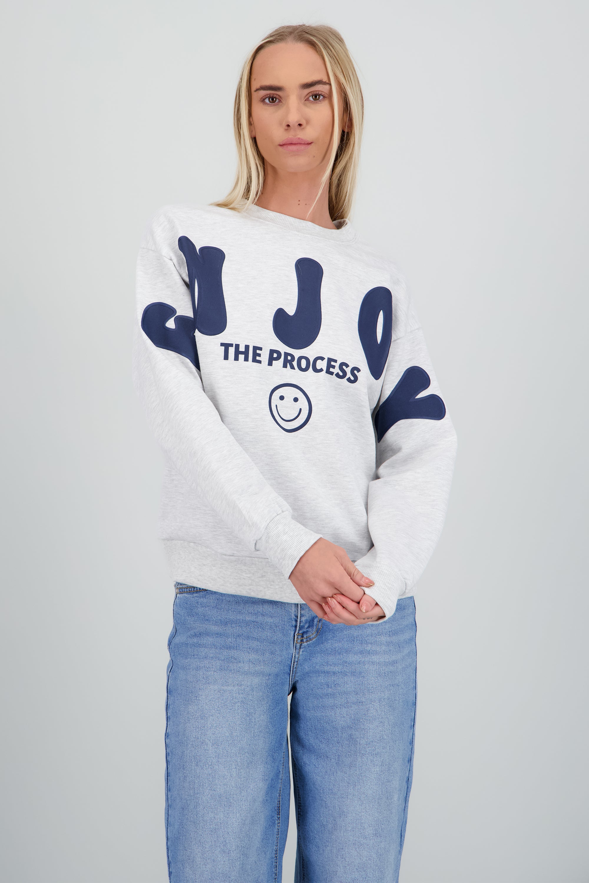 Sudadera oversized estampado en frente GRIS JASPE