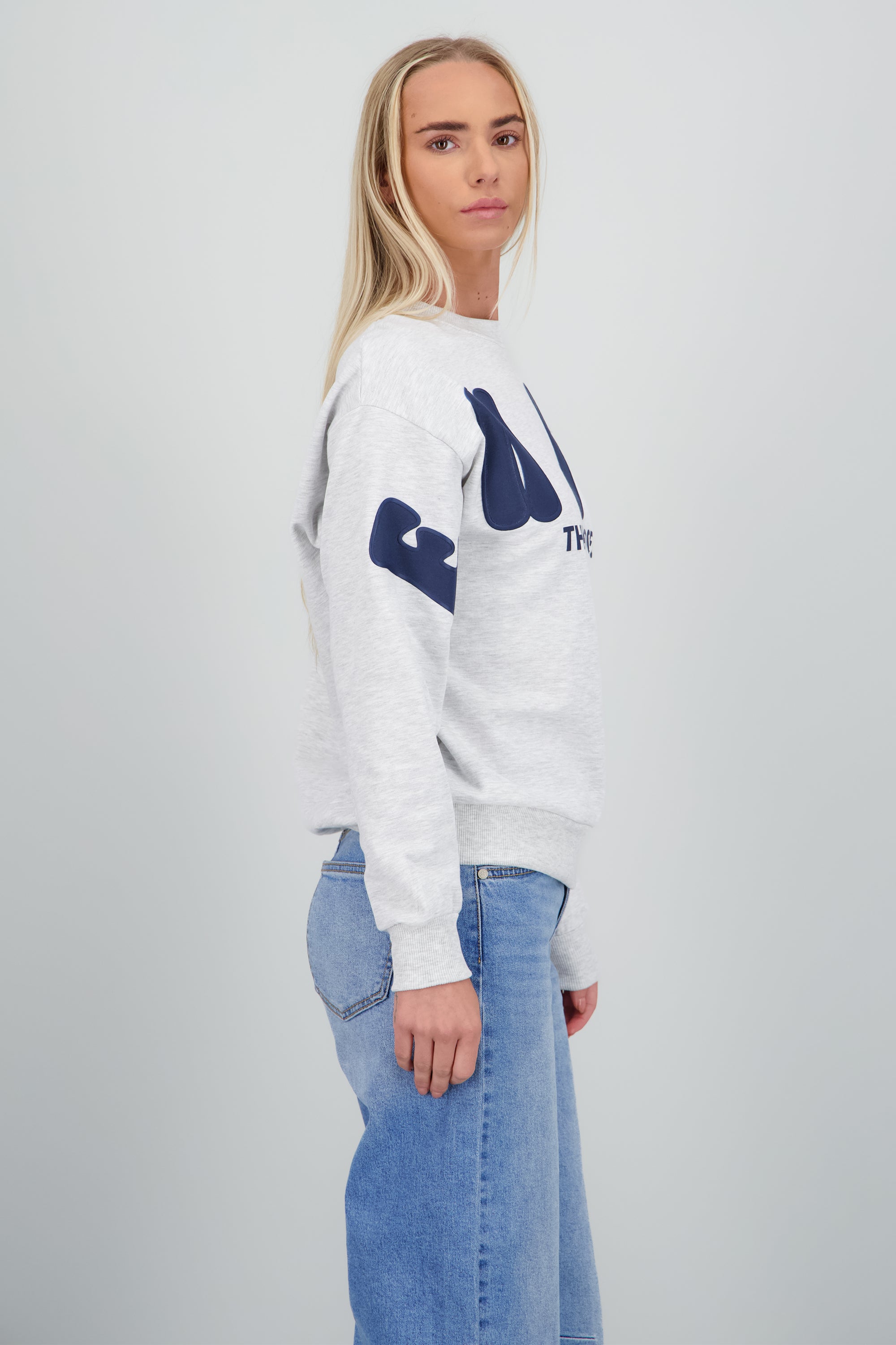 Sudadera oversized estampado en frente GRIS JASPE