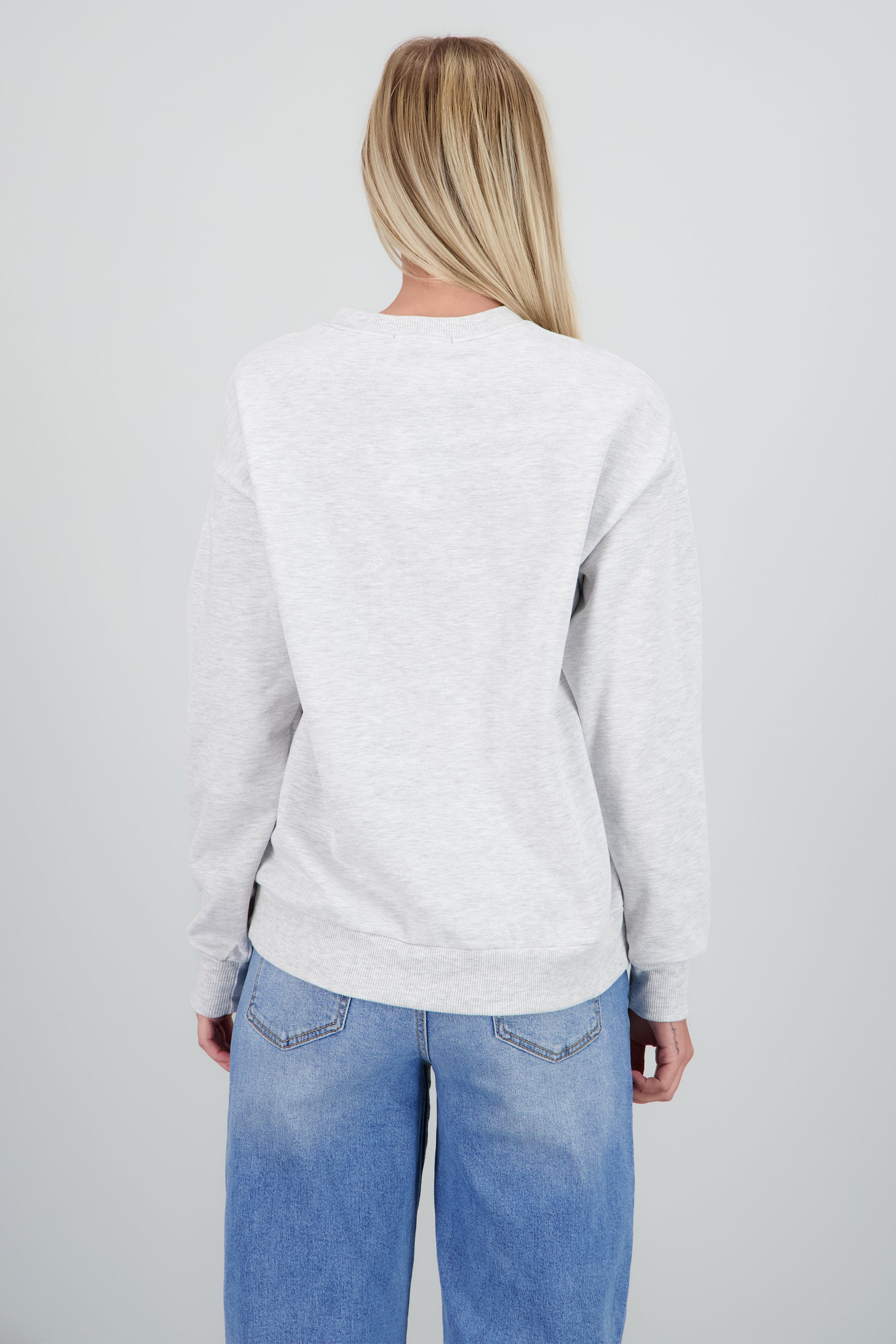 Sudadera oversized estampado en frente GRIS JASPE