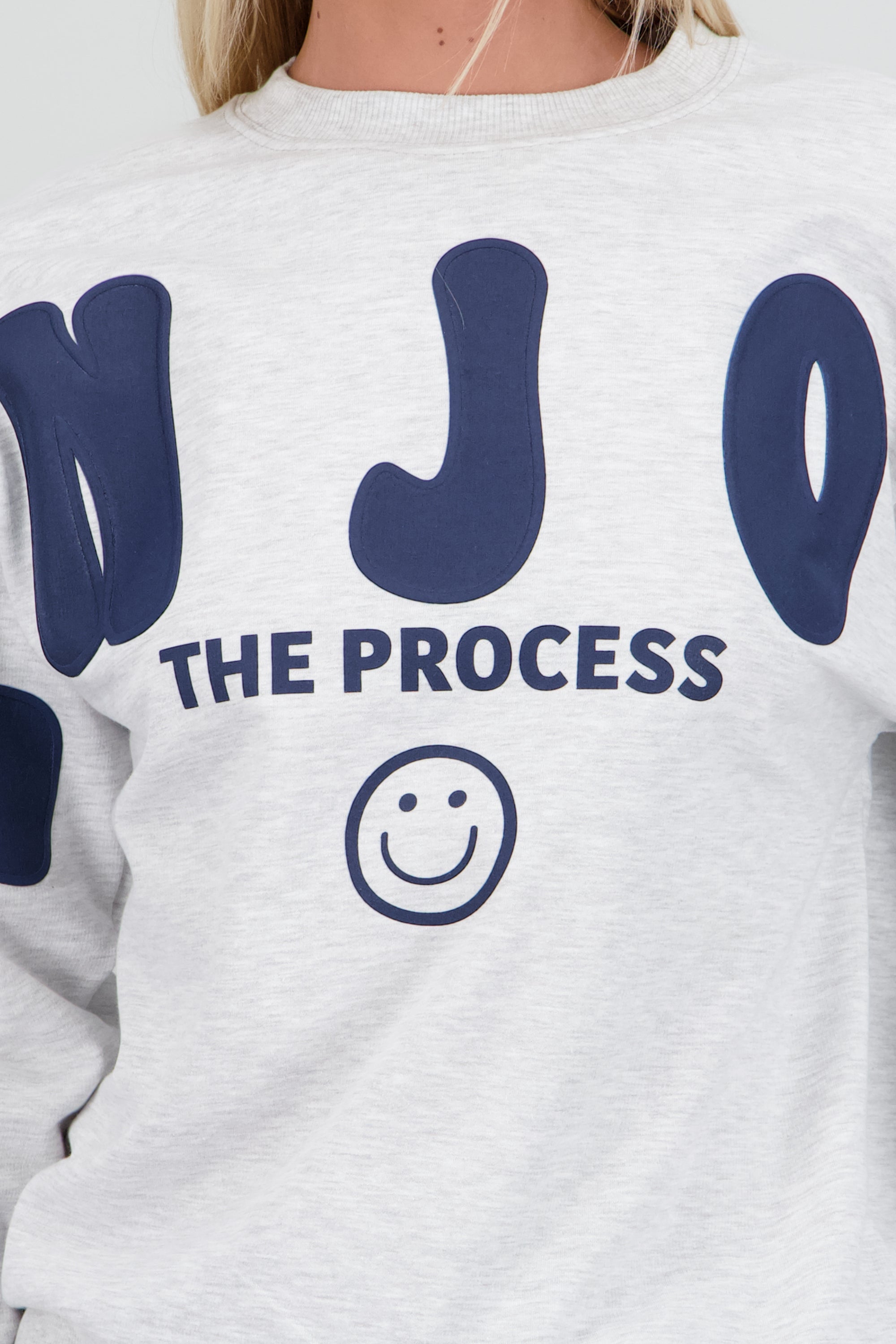 Sudadera oversized estampado en frente GRIS JASPE