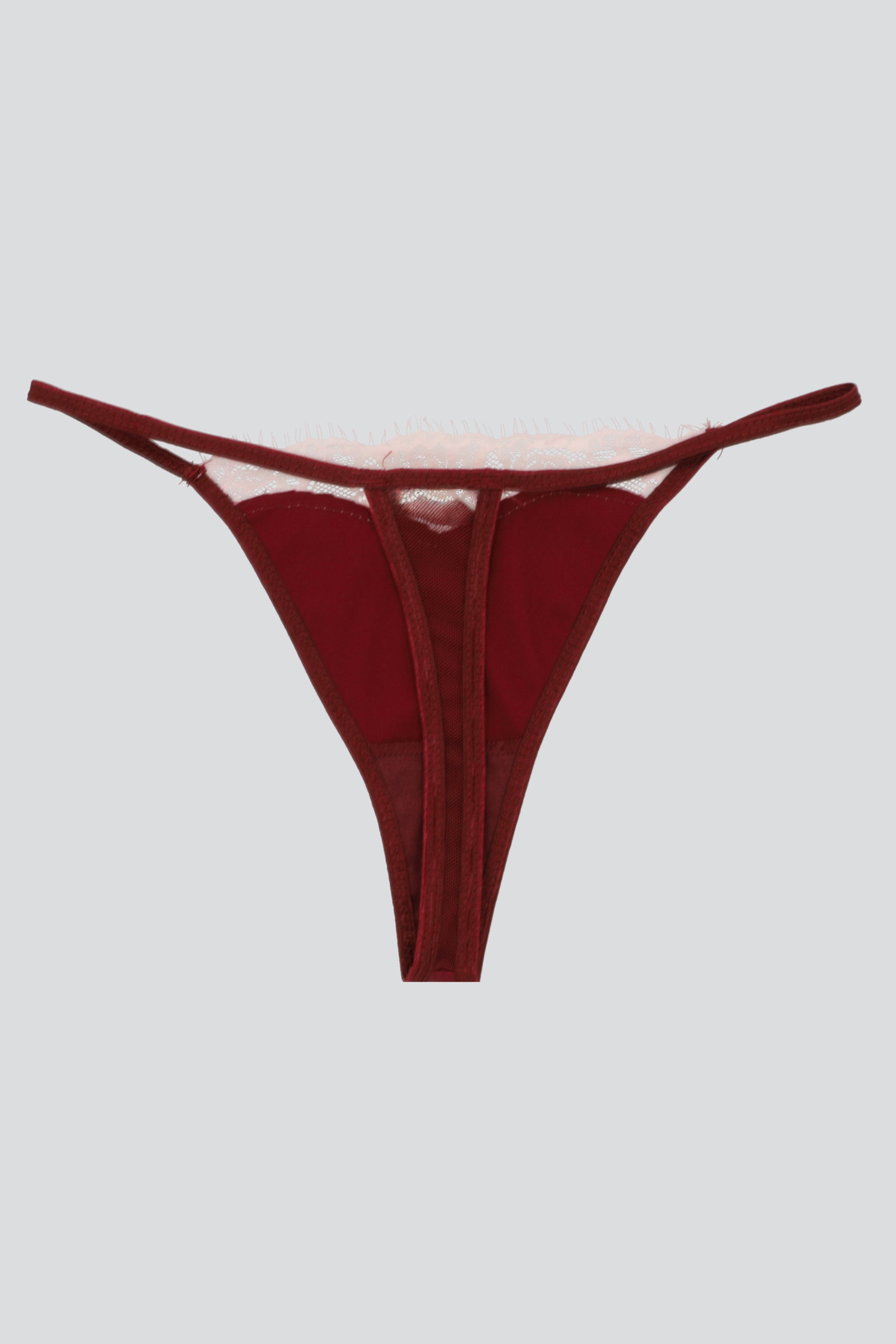 Tanga satin detalle encaje VINO
