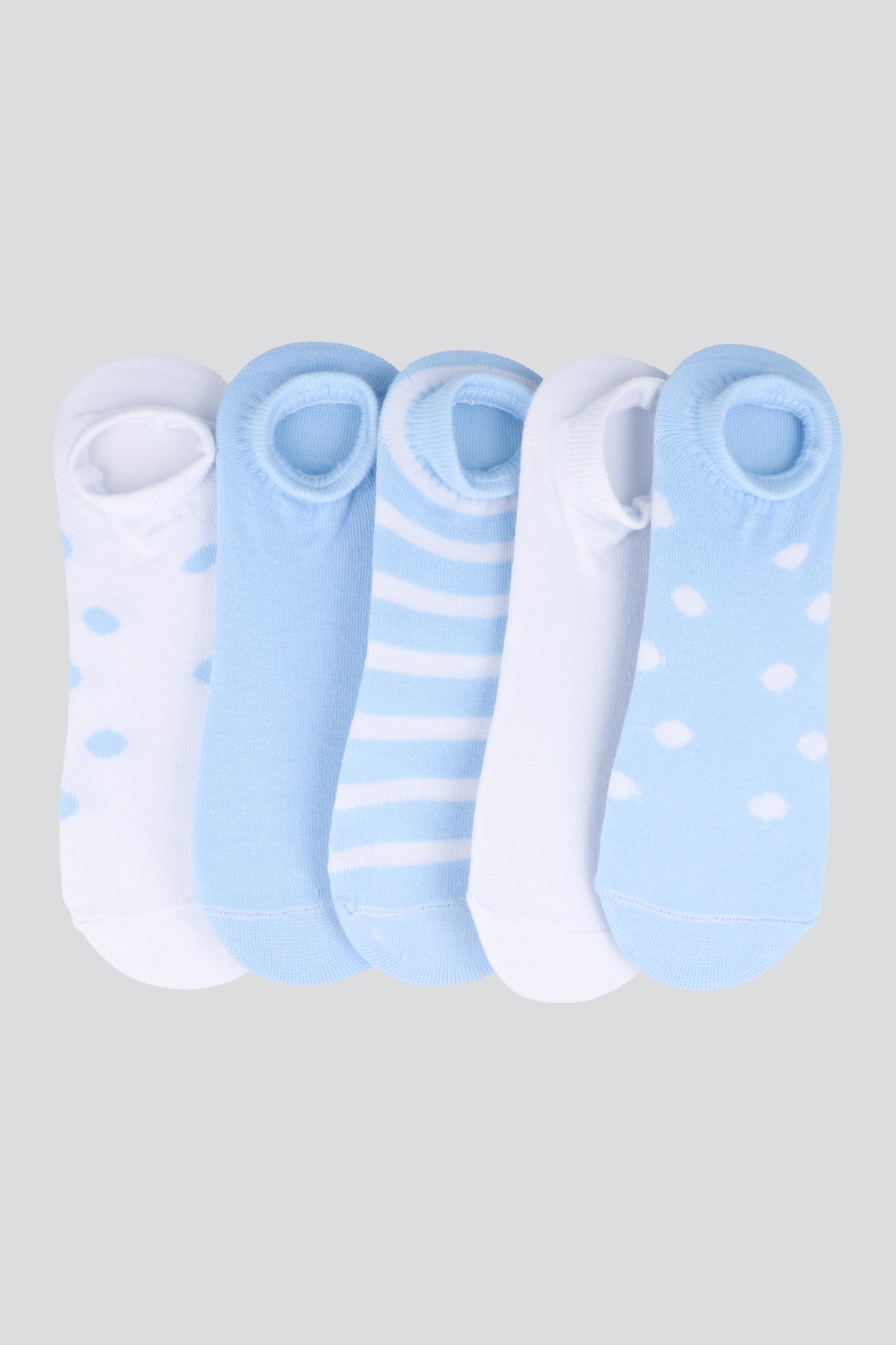 Set 5 pack cubrepies lineas polka AZUL COMBO