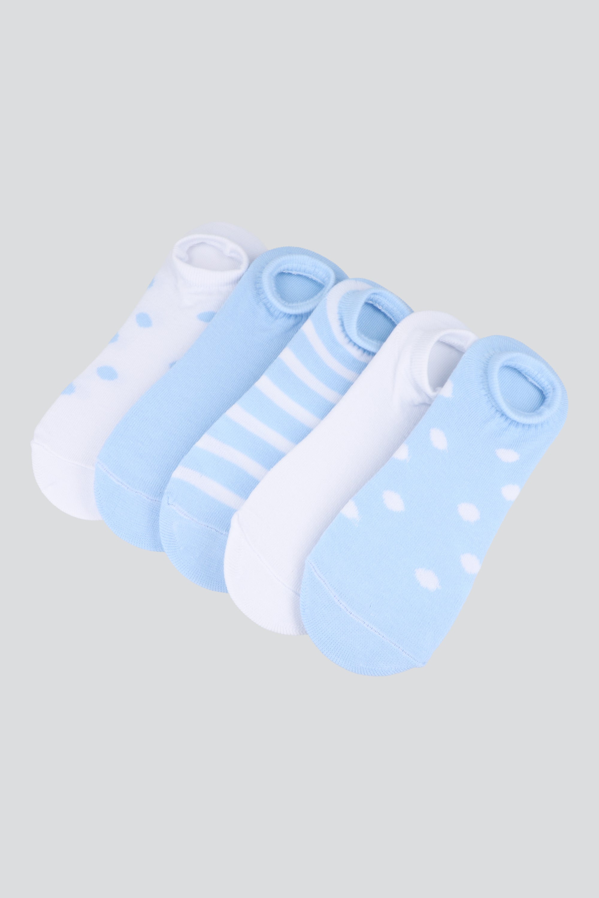 Set 5 pack cubrepies lineas polka AZUL COMBO