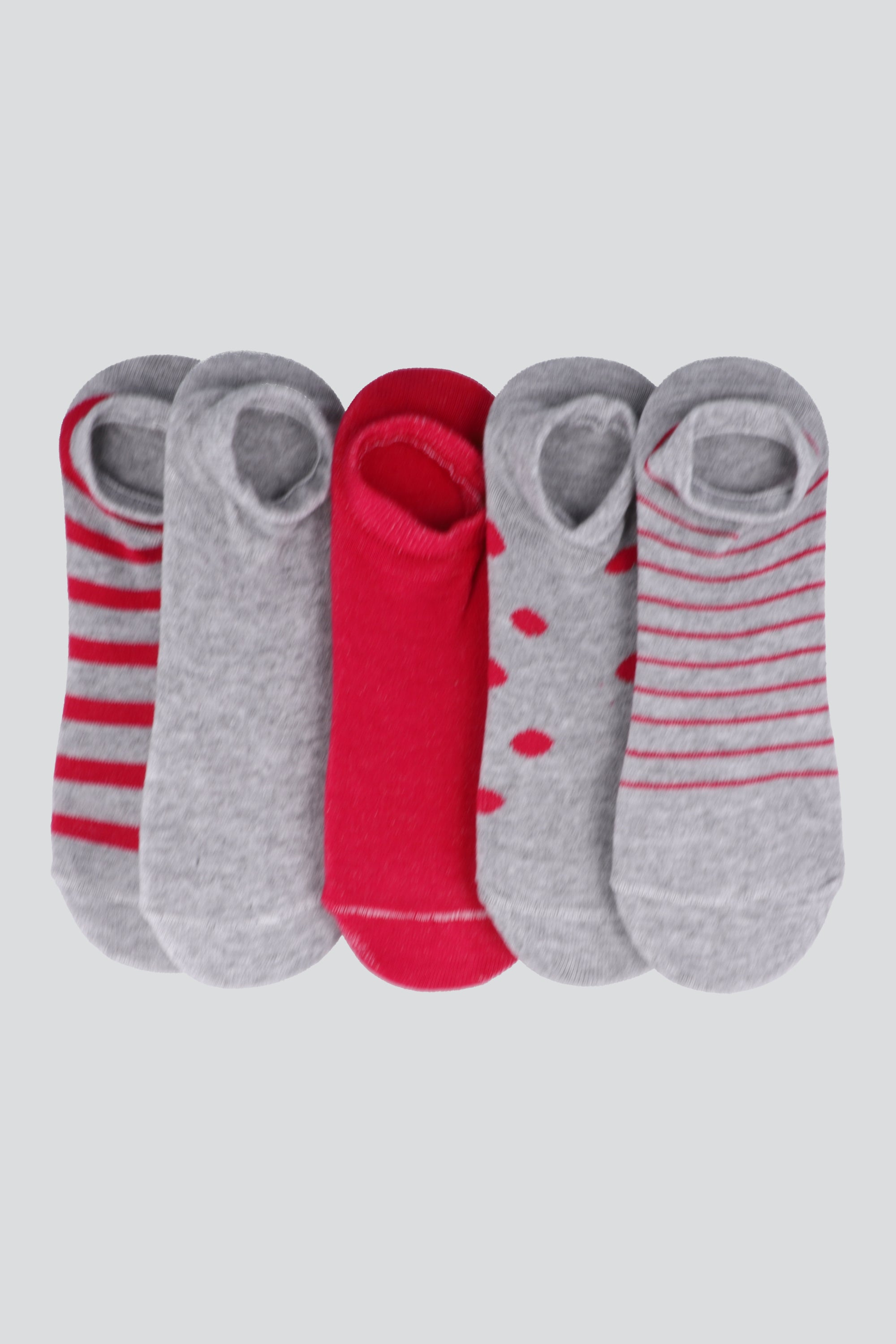 Set 5 pack cubrepies lineas polka GRIS COMBO