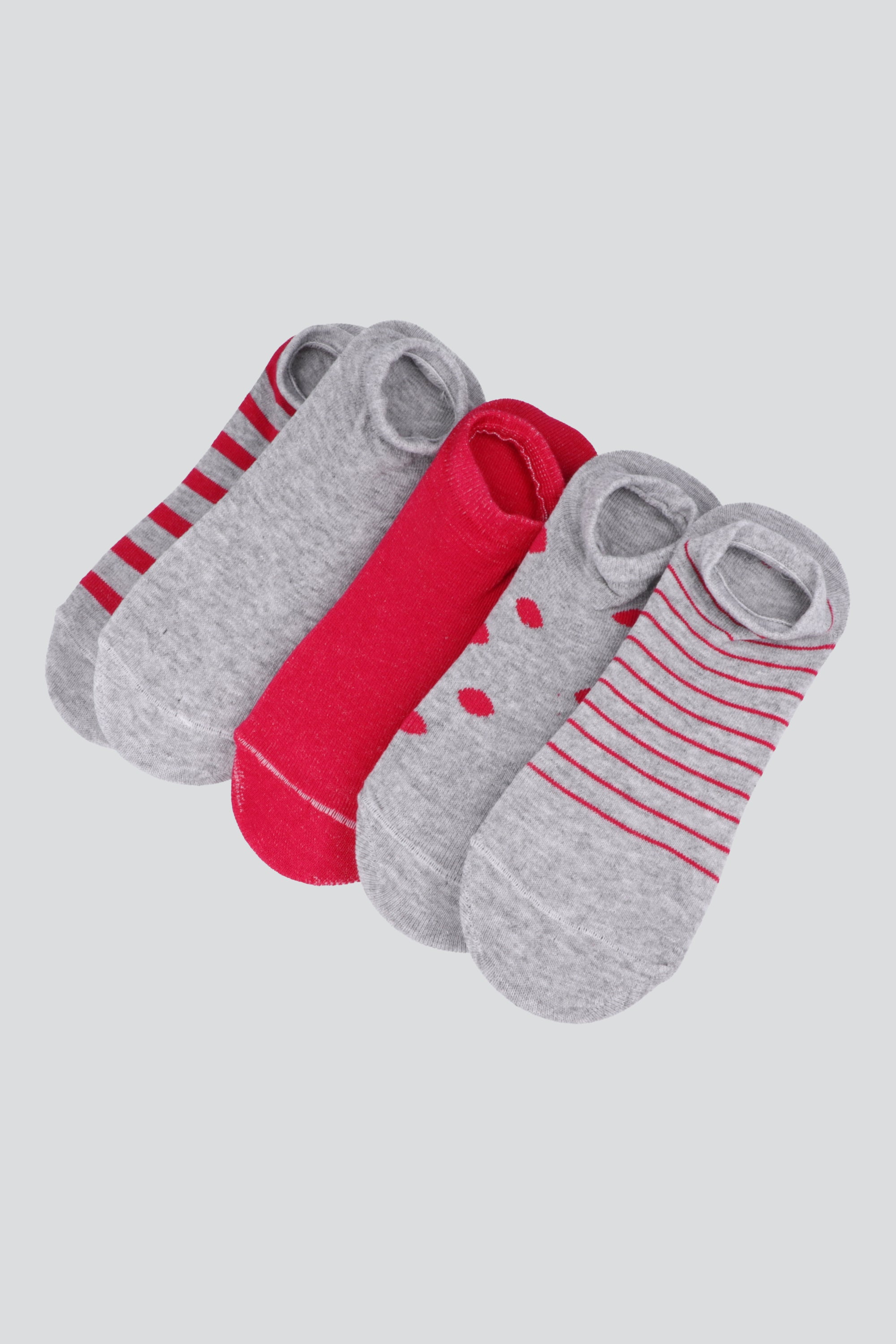 Set 5 pack cubrepies lineas polka GRIS COMBO