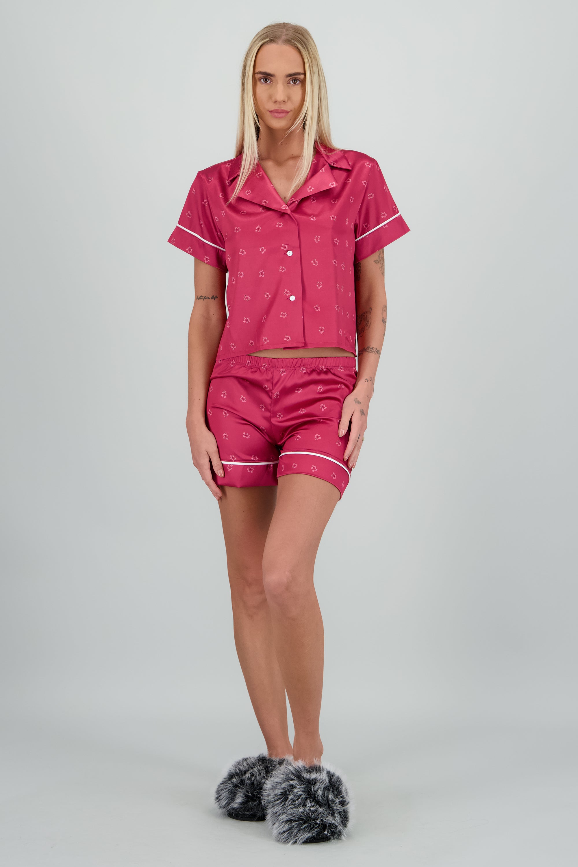 Pijama camisera navideña VINO