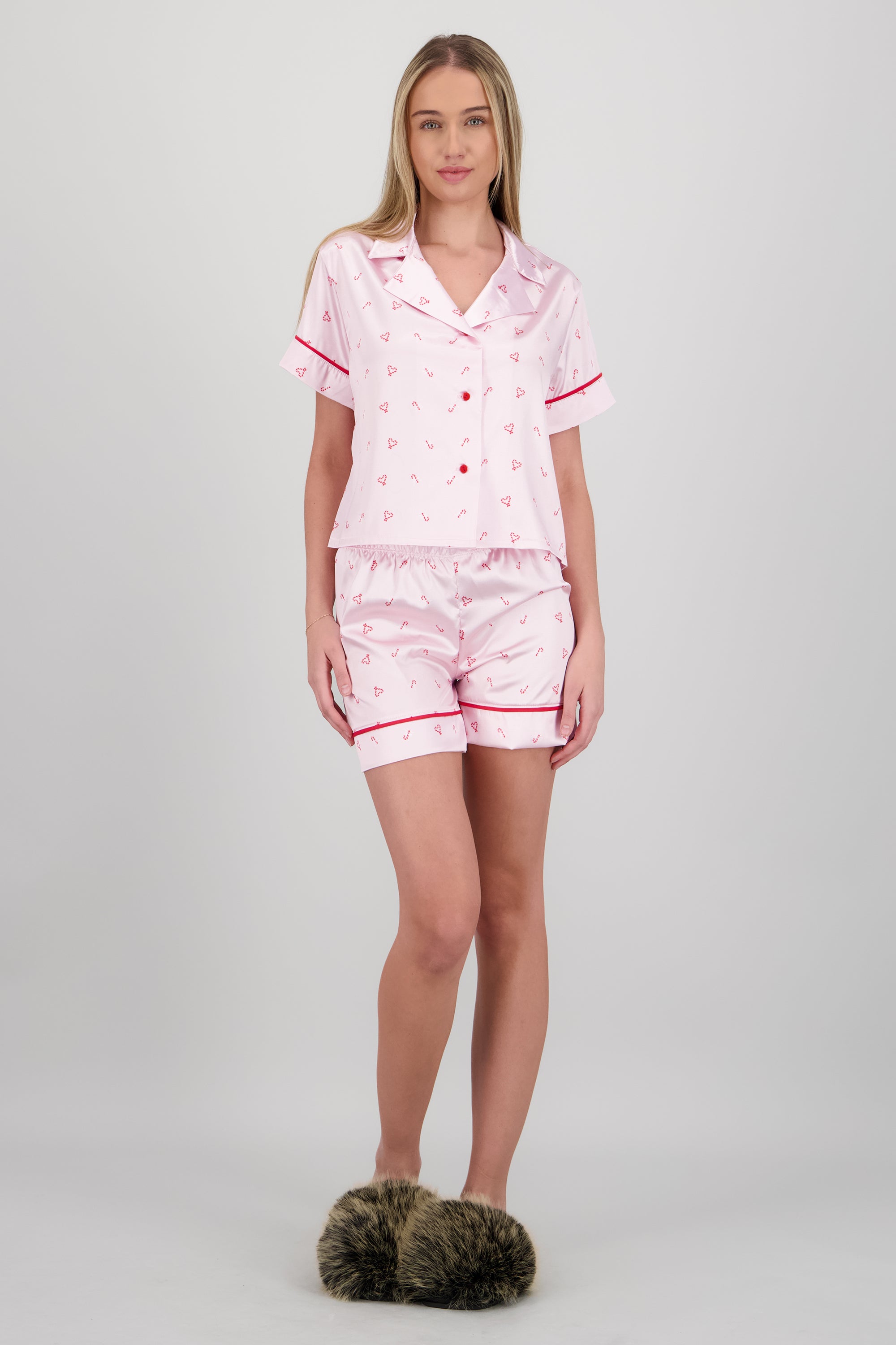 Pijama camisera navideña PALO DE ROSA