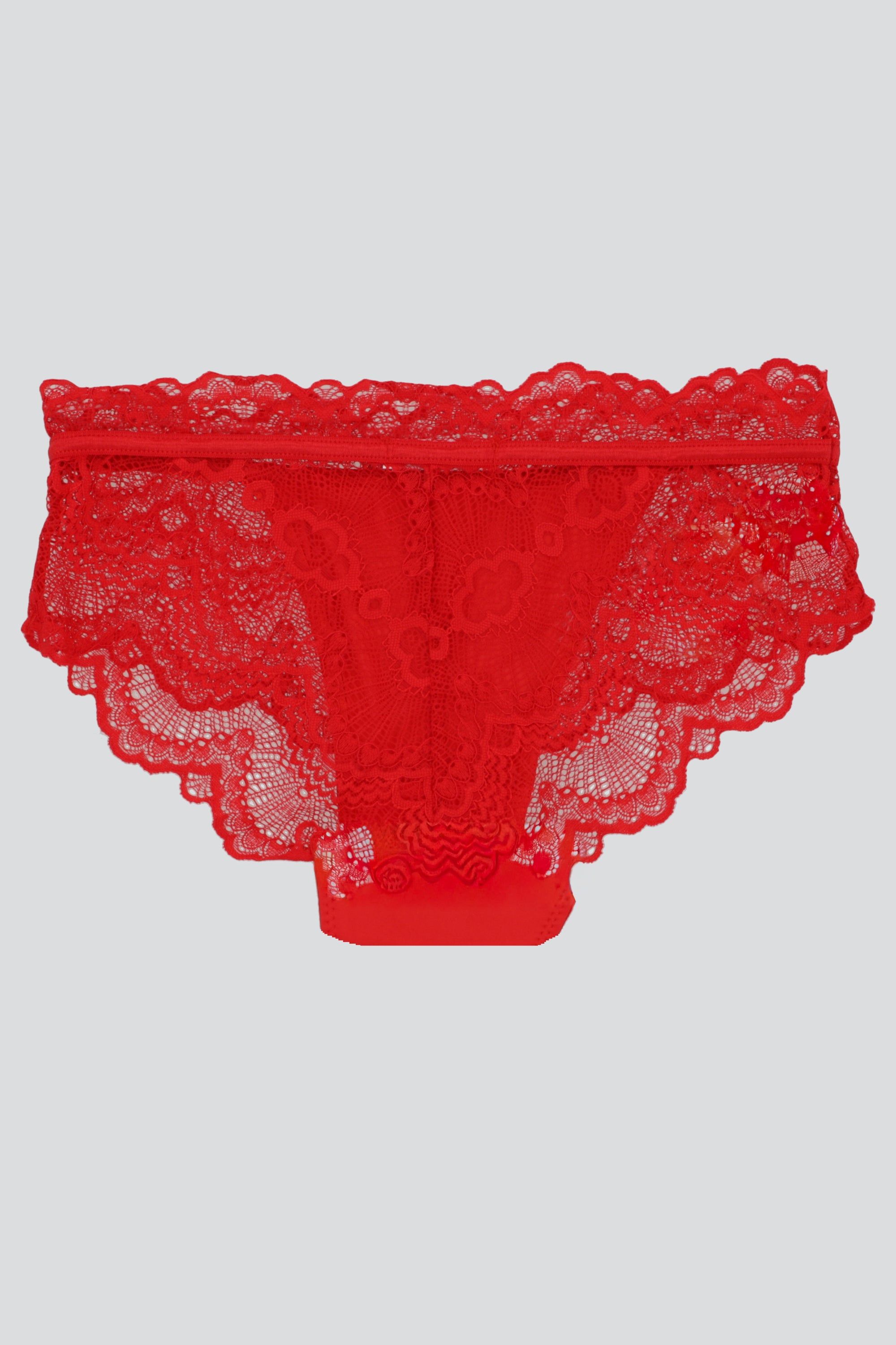 Bikini liso detalle encaje ROJO