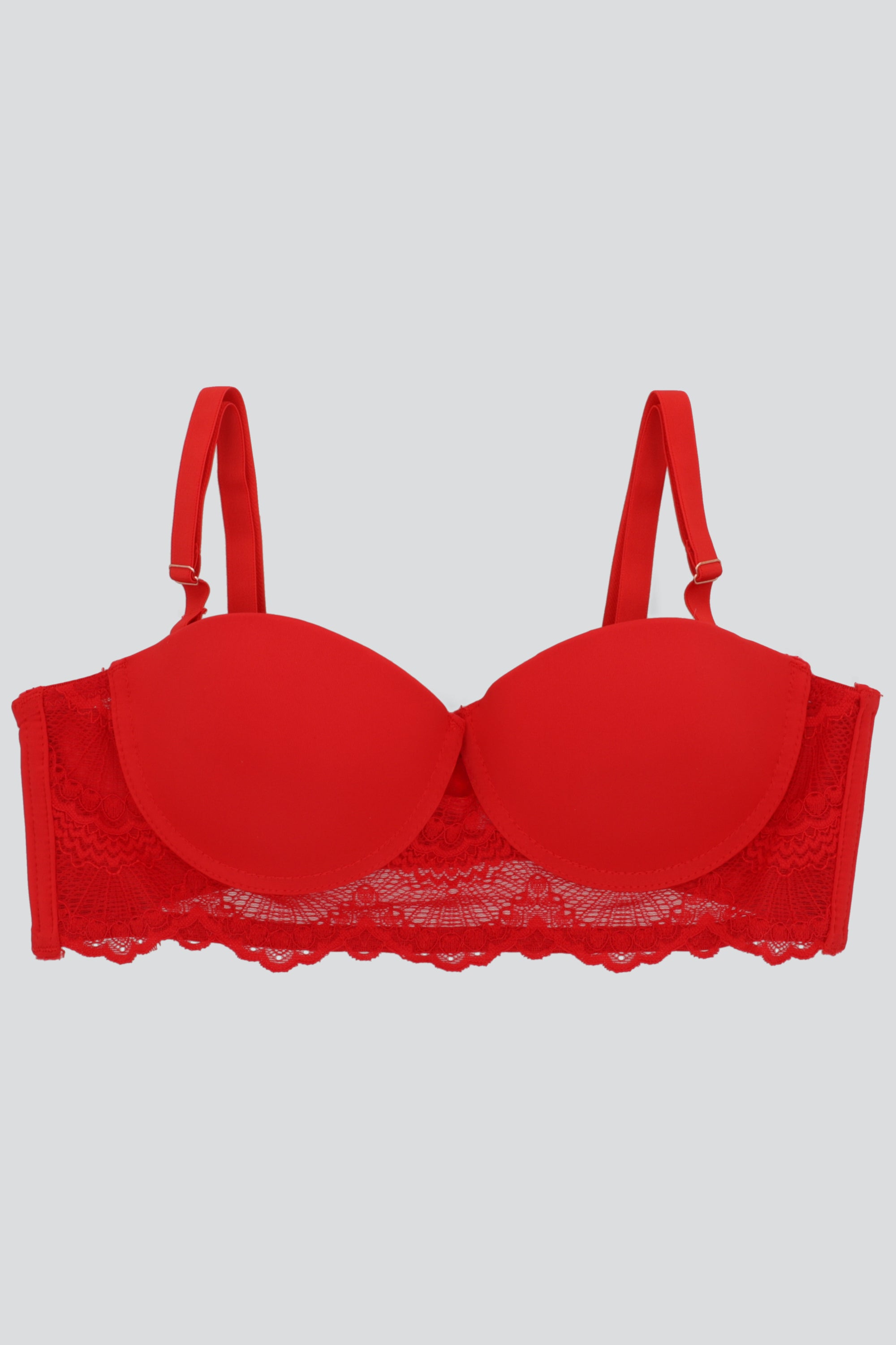 Bra liso detalle encaje ROJO