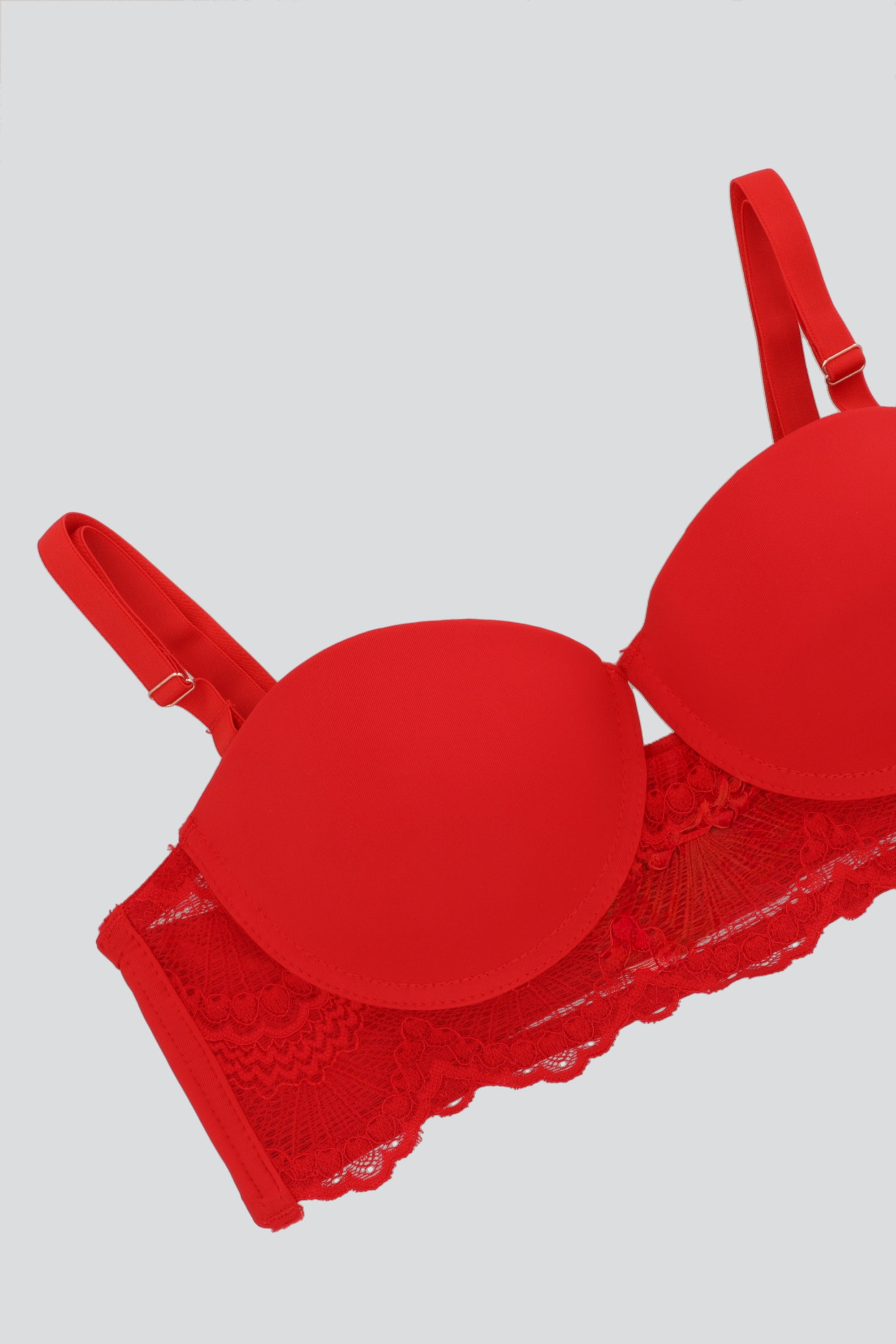 Bra liso detalle encaje ROJO