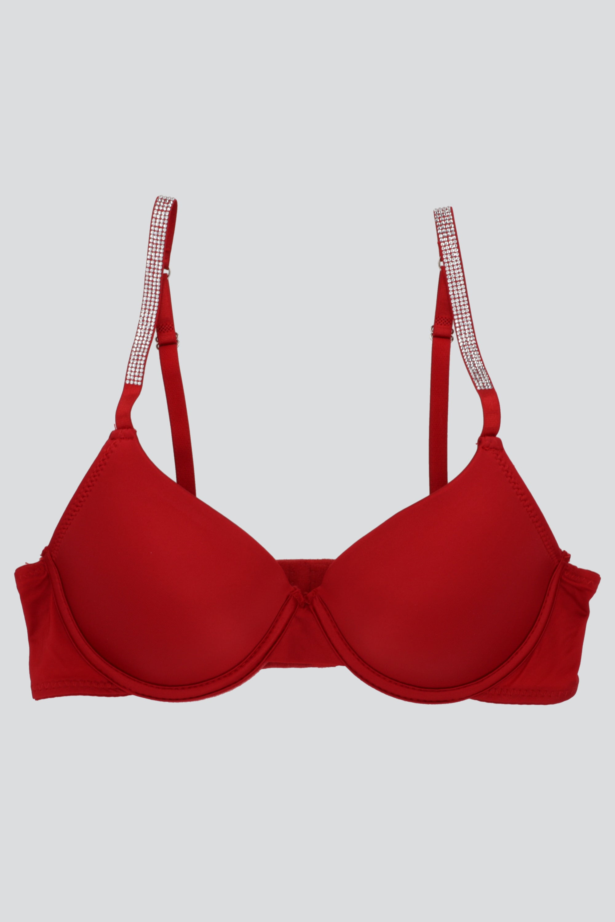 Bra liso detalle brillos ROJO